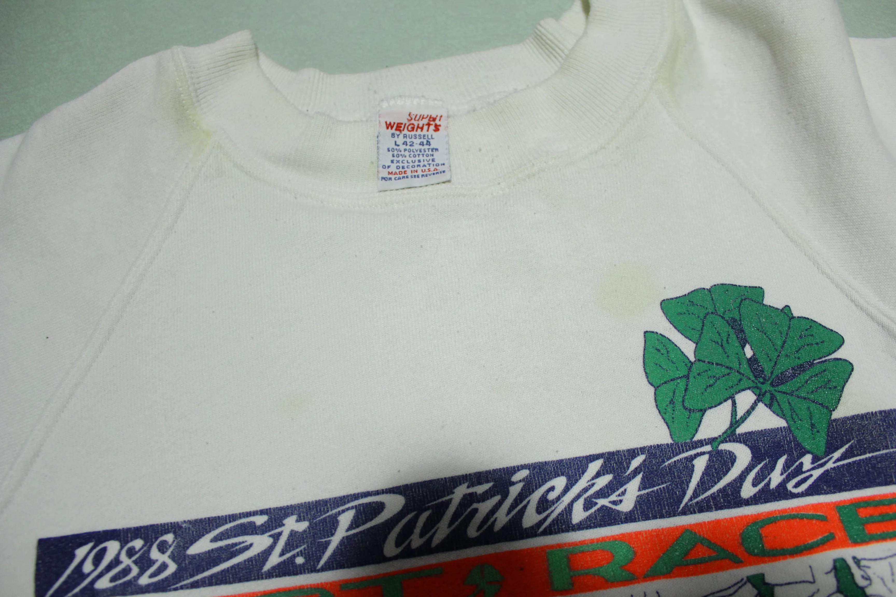 1988 St. Patrick's Day Foot Race Vintage 80's Super Weights Russell  USA Sweatshirt