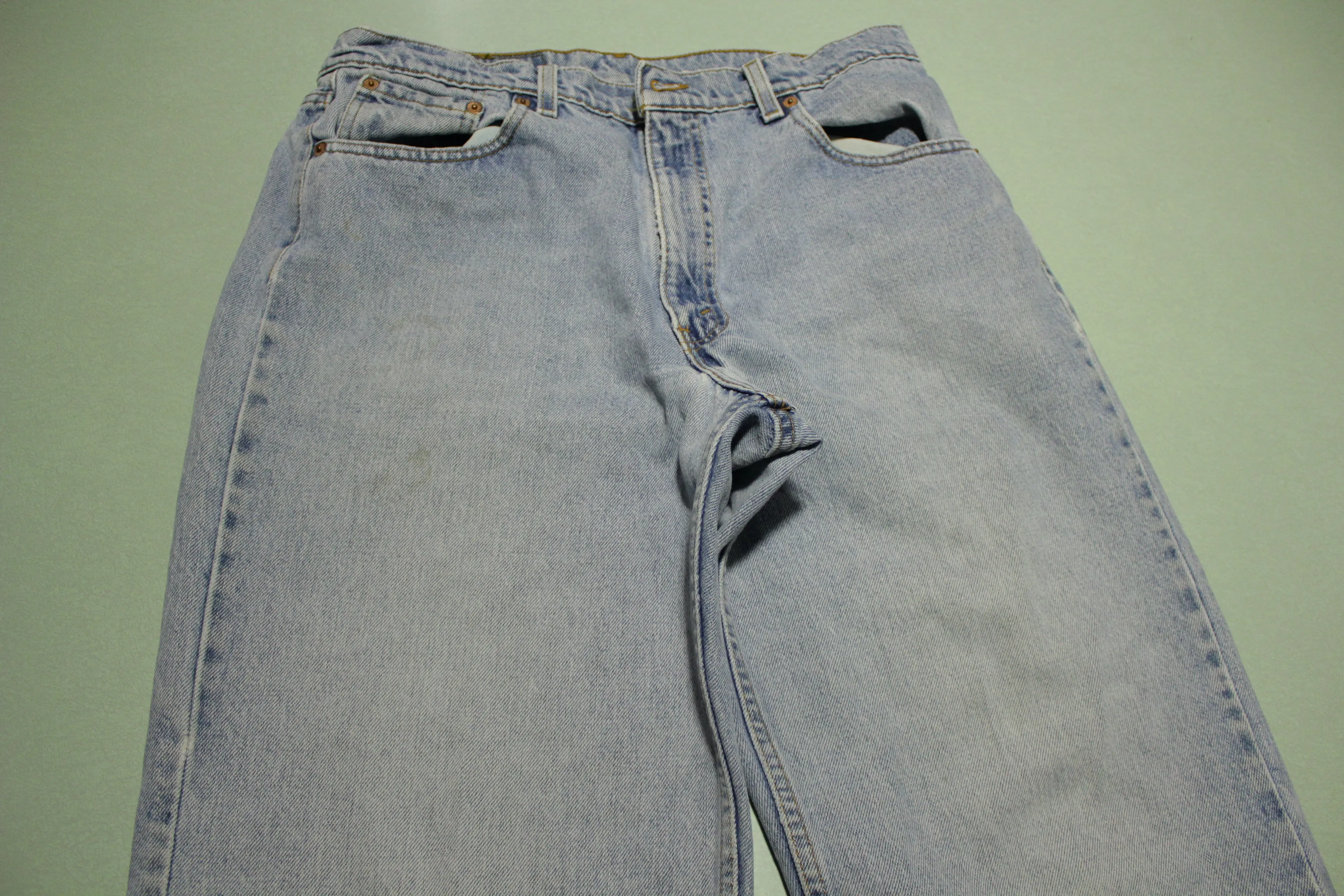 90s Levis 555 Relaxed Fit Straight Leg Jeans. Vintage Grunge Punk Made in USA 34x34