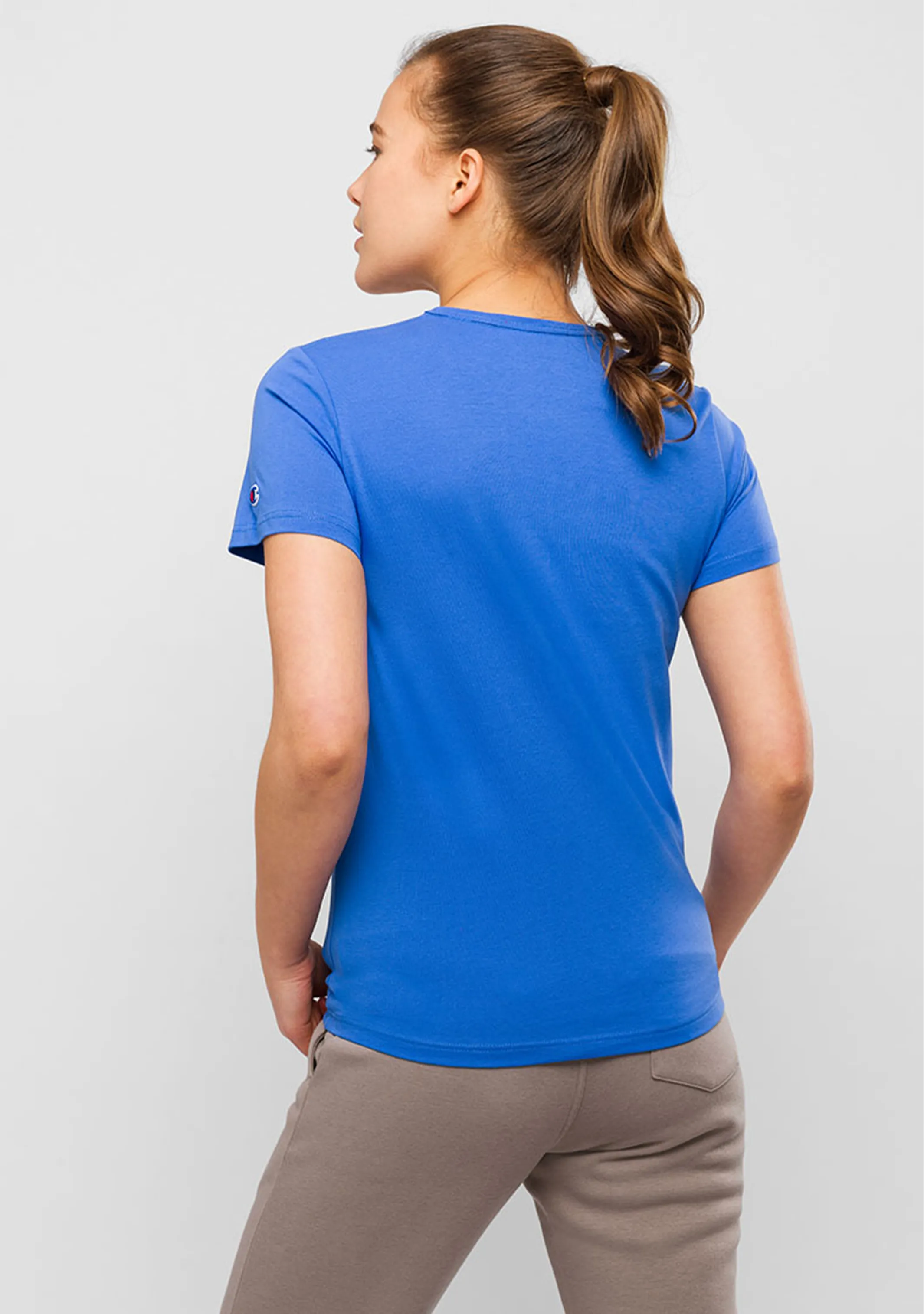 Champion Womens Short Sleeve Script Tee Blue <br> CVRGN XQG