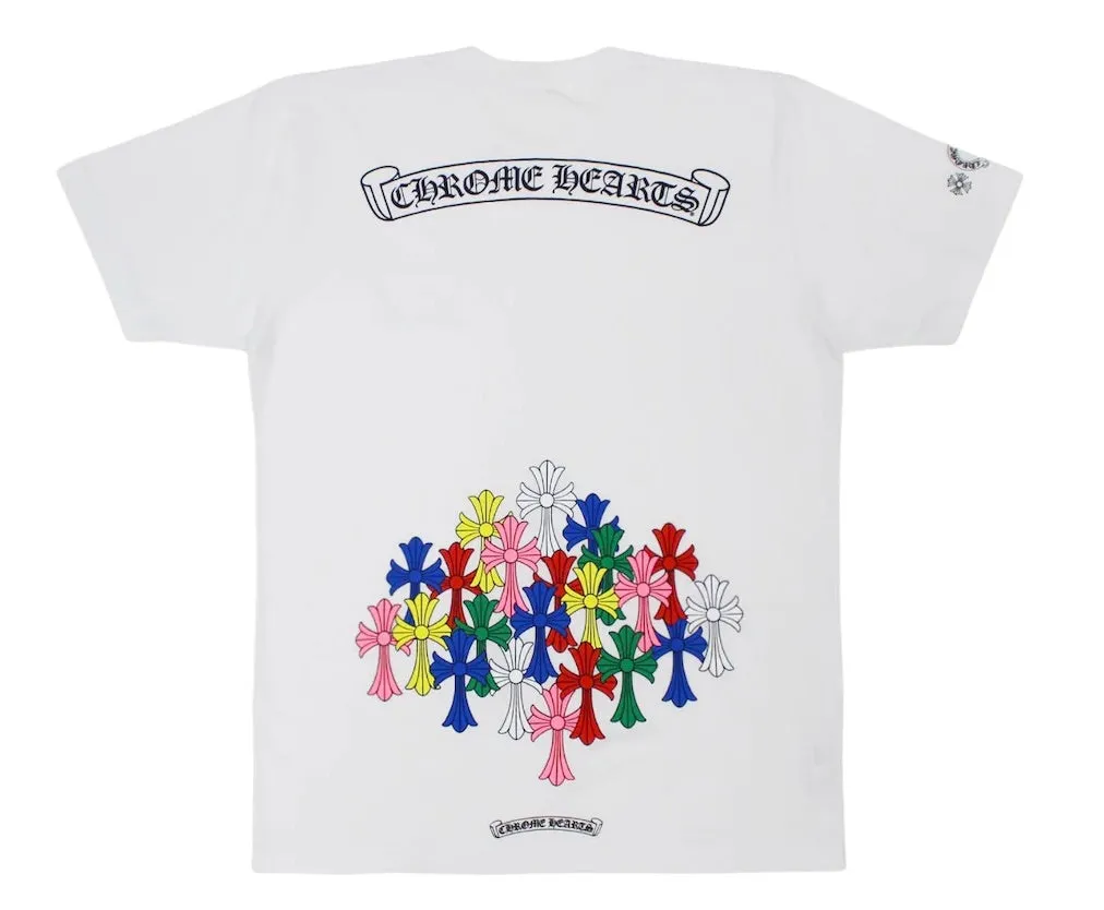 CHROME HEARTS MULTICOLOR SCRIPT CROSS T-SHIRT WHITE