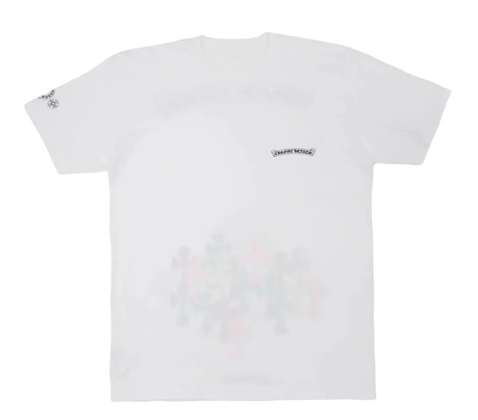 CHROME HEARTS MULTICOLOR SCRIPT CROSS T-SHIRT WHITE