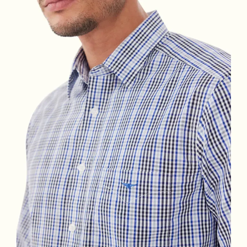 Collins Shirt - Check - Navy, Blue & White