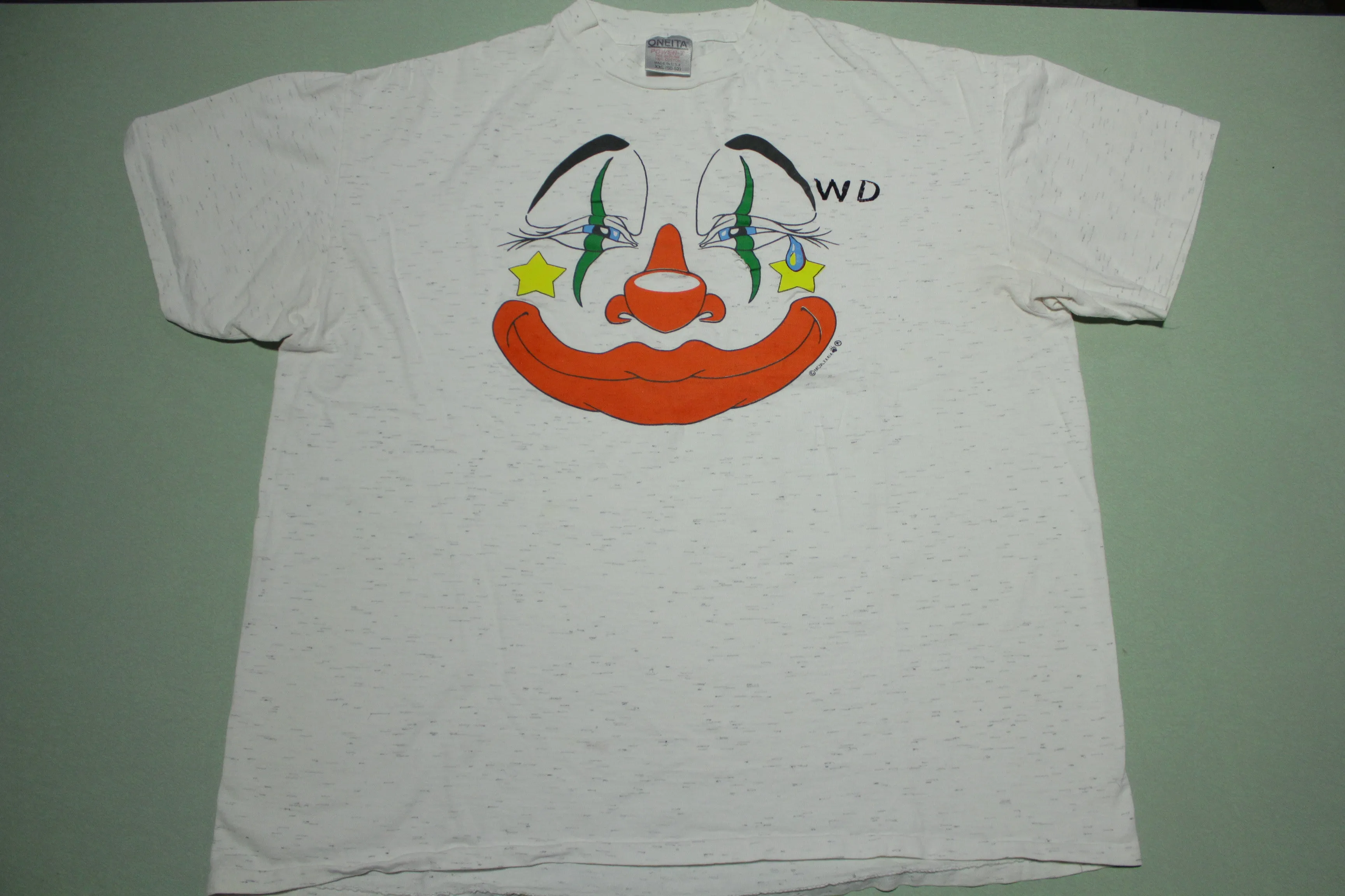 Crying Clown Tragedy Vintage 90's Oneita Made in USA T-Shirt