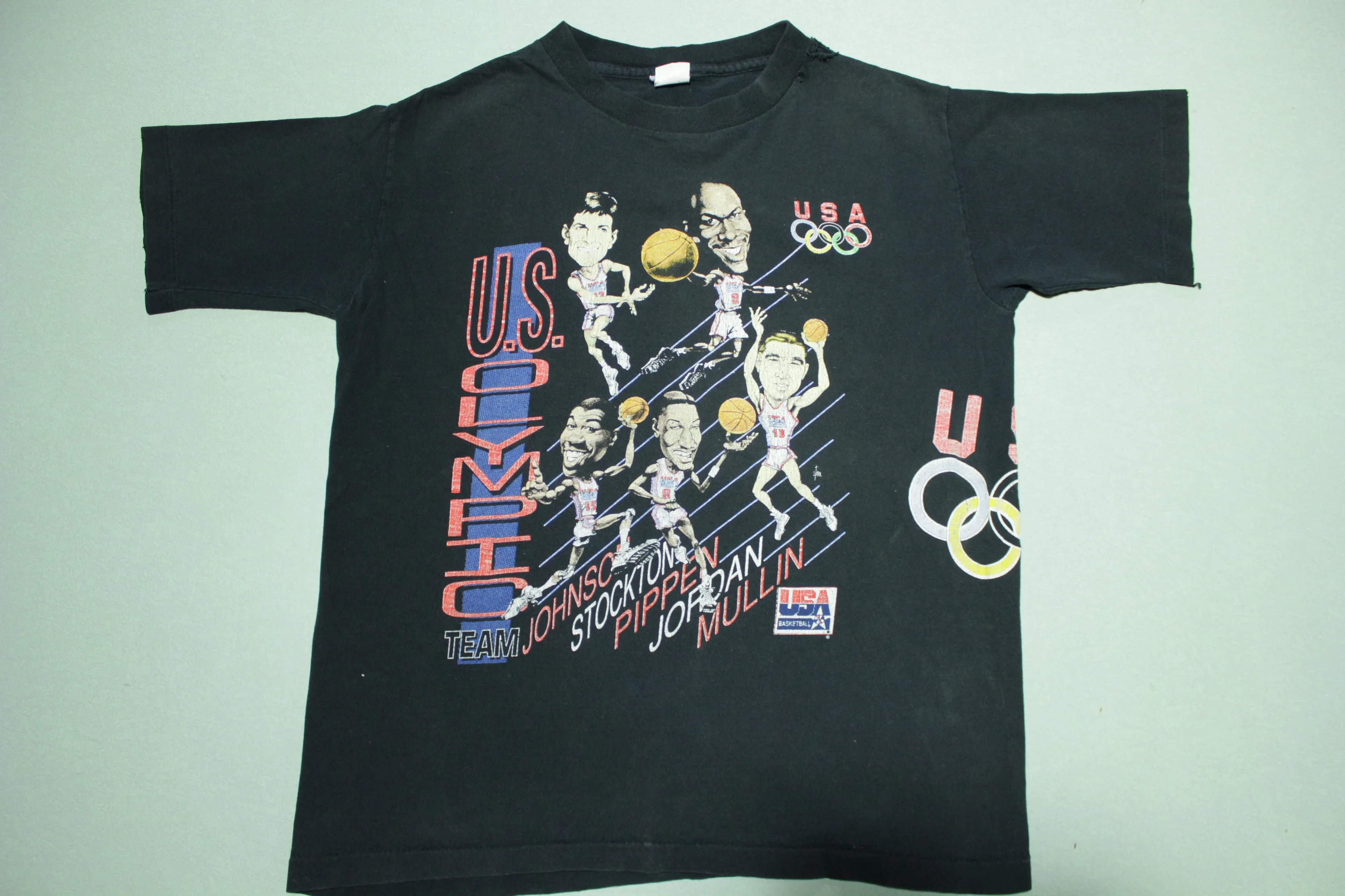 Dream Team U.S. 1992 Olympics Jordan Bird Barkley Magic Robinson Vintage T-Shirt