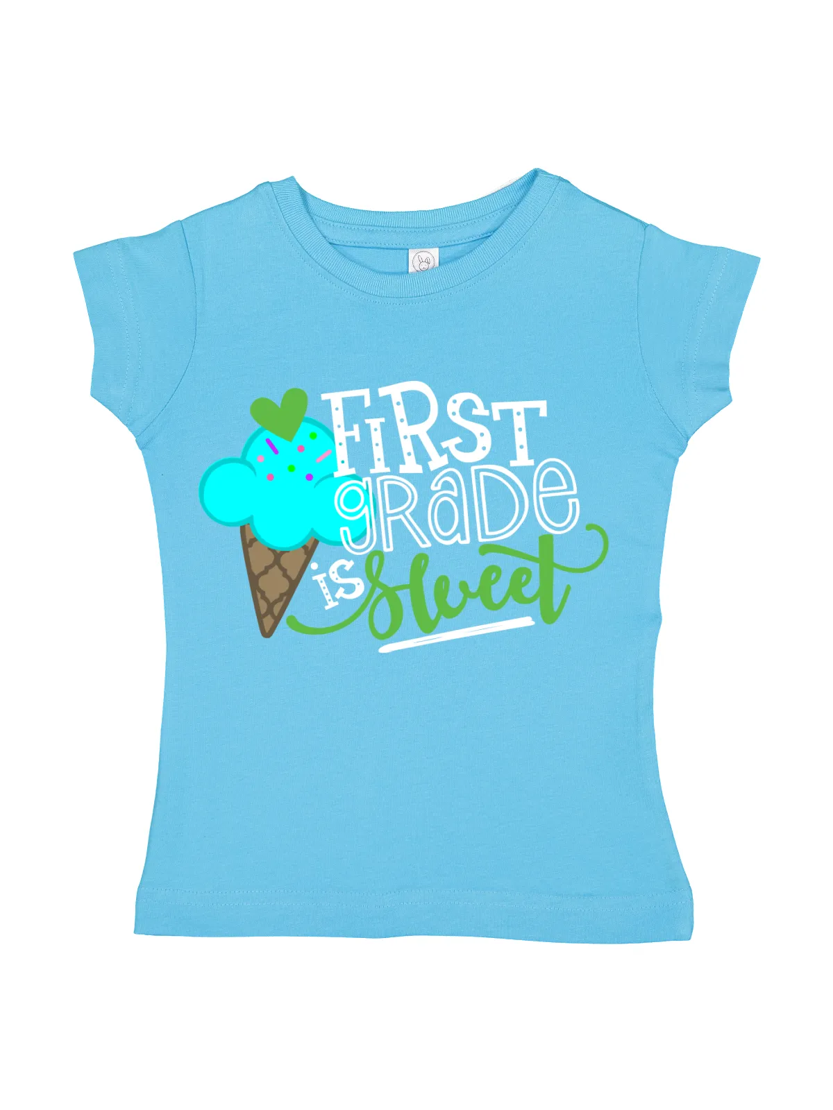 First Grade is Sweet Girls Shirt - White, Black, Blue, and Pink