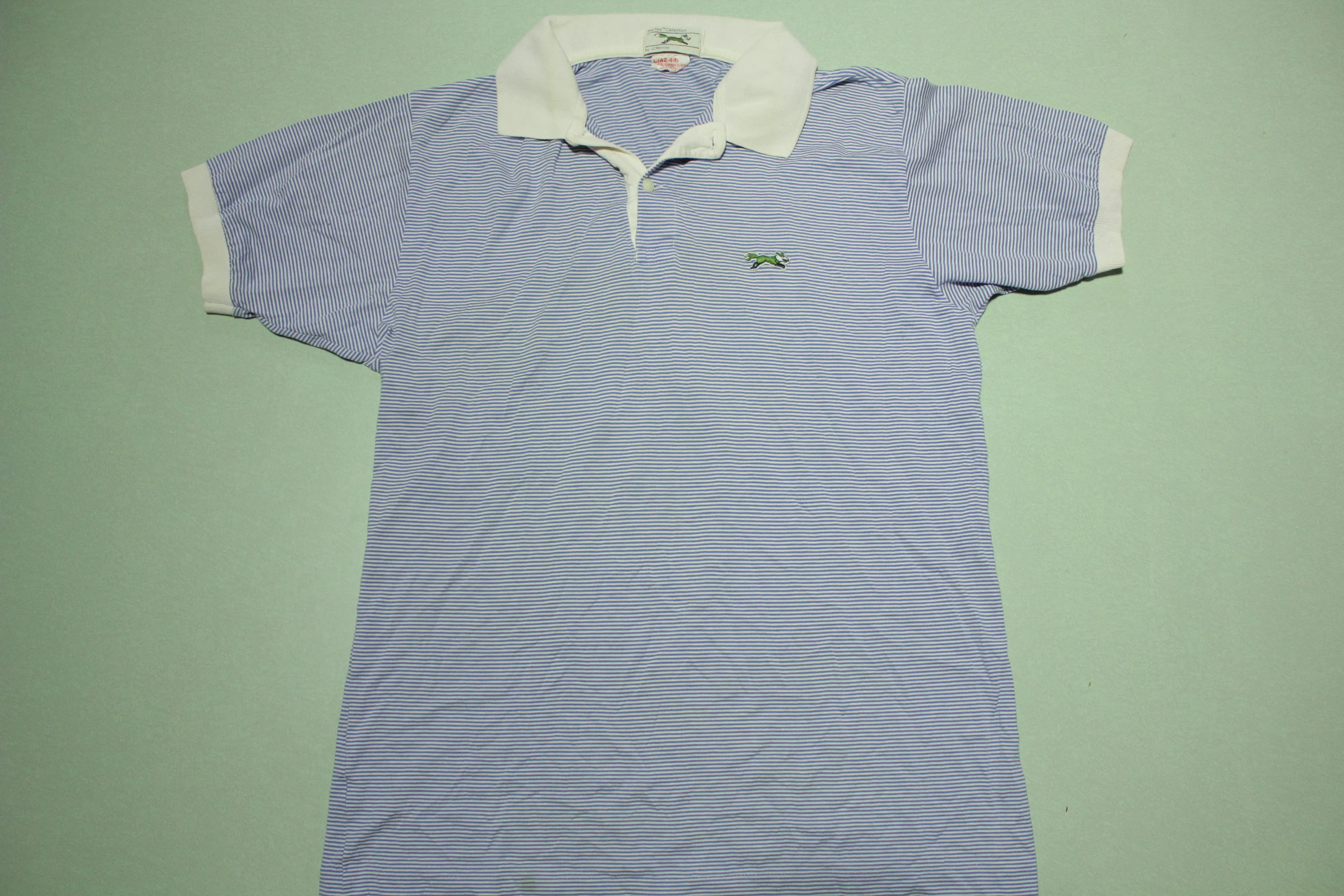 JCPenney The Fox Collection Vintage 80's Striped Golf Tennis Polo Shirt