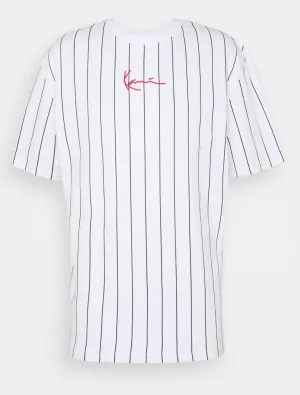 Karl Kani Small Signature Pinstripe T-Shirt white/black