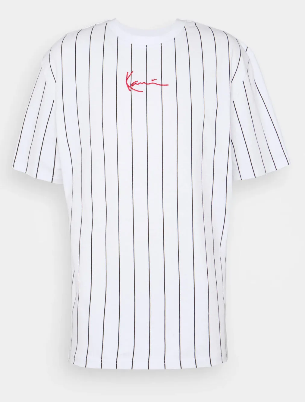 Karl Kani Small Signature Pinstripe T-Shirt white/black