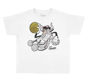 Kids Gold Hoops 6 Shirt - Fly Kicks - White