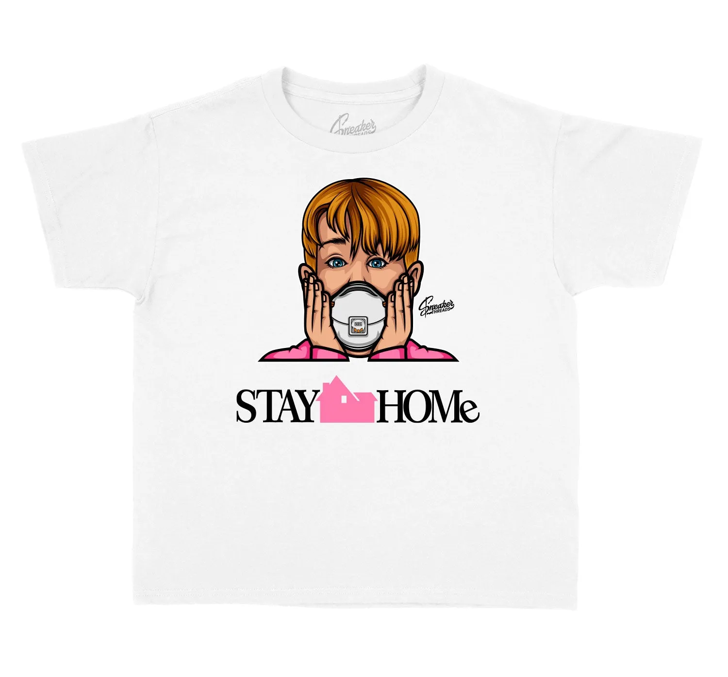 Kids Pinksicle 8 Shirt - Stay Home - White