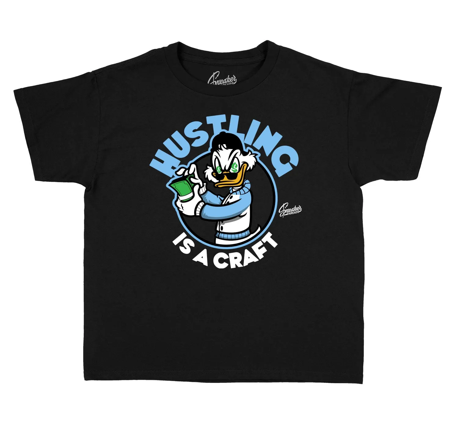 Kids University Blue 9 Shirt - Hustling - Black