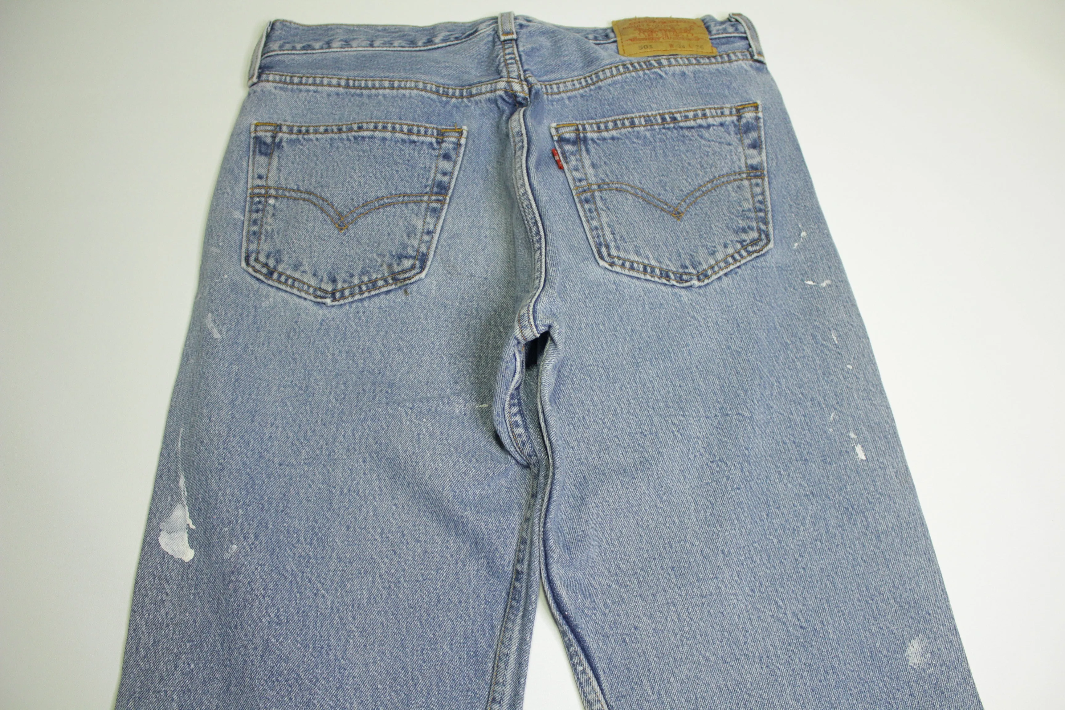 Levis 501 Red Tab Vintage 90's Blue Denim Grunge Rocker Jeans