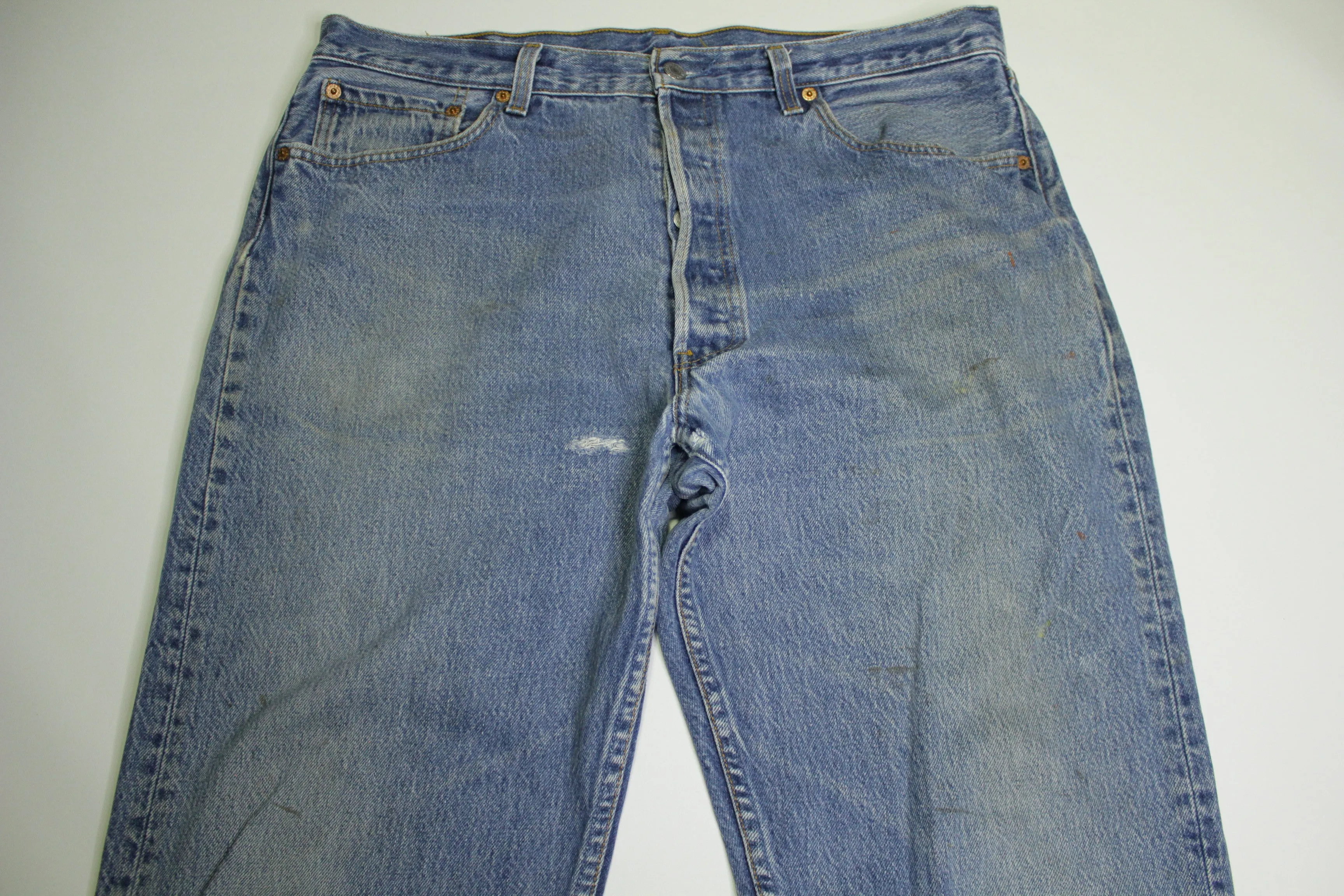 Levis 501 Red Tab Vintage 90's Made in USA Blue Denim Grunge Rocker Jeans