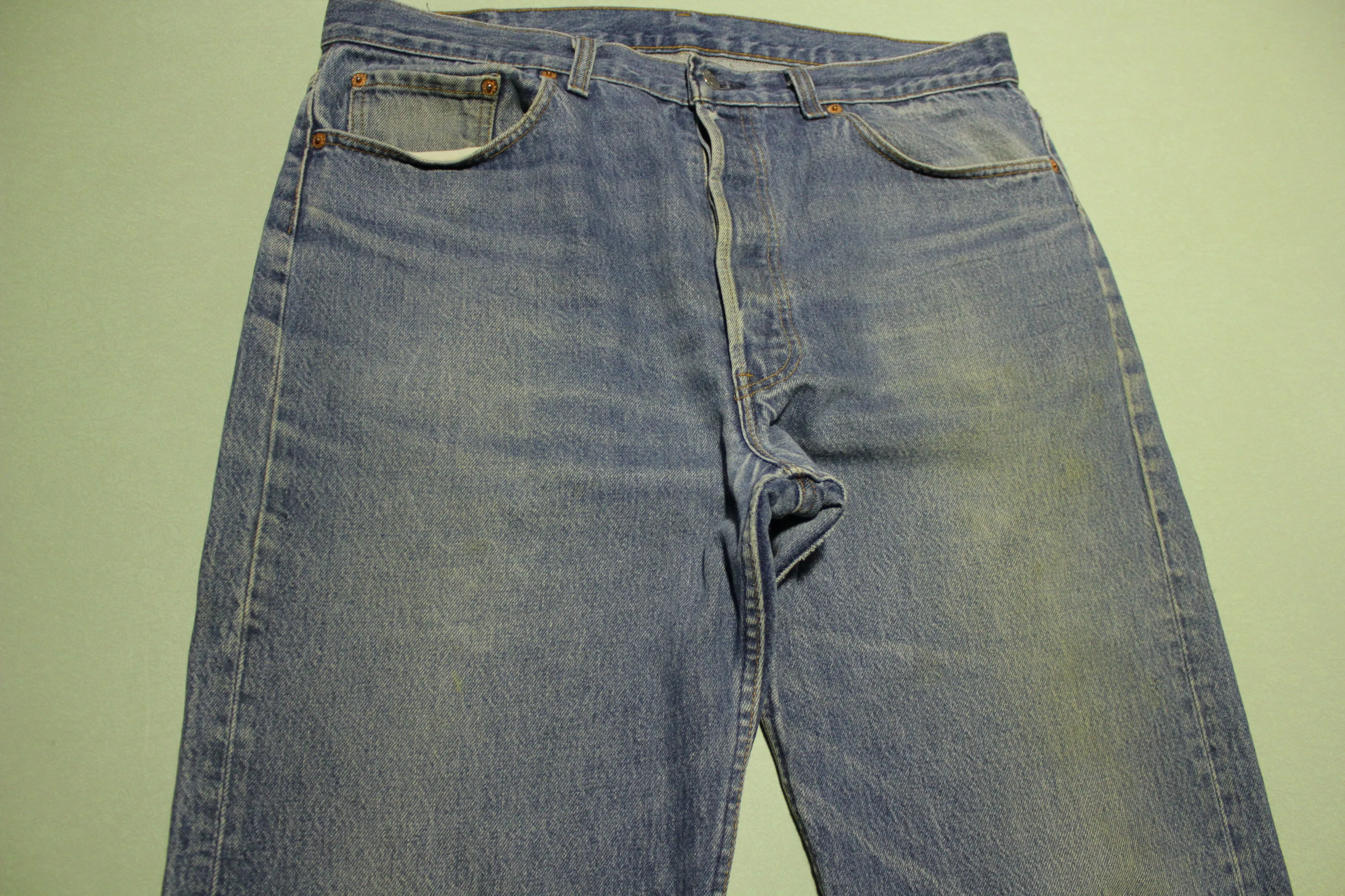 Levis 80s 501 Straight Leg Button Fly Jeans. Vintage Grunge Punk Made in USA 38x33