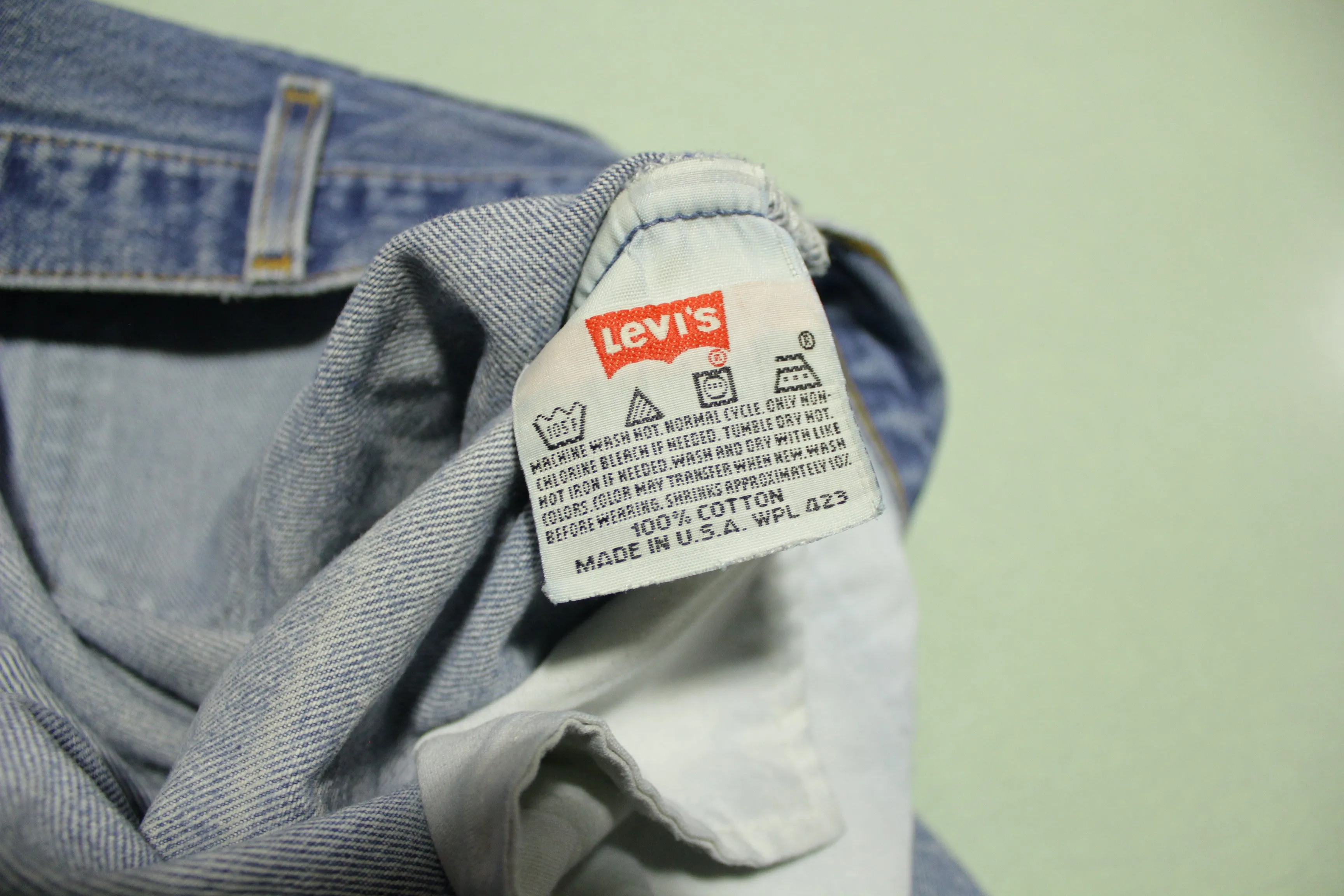 Levis Button Fly 501xx Vintage 90's Distressed Grunge Punk Blue Denim Jeans