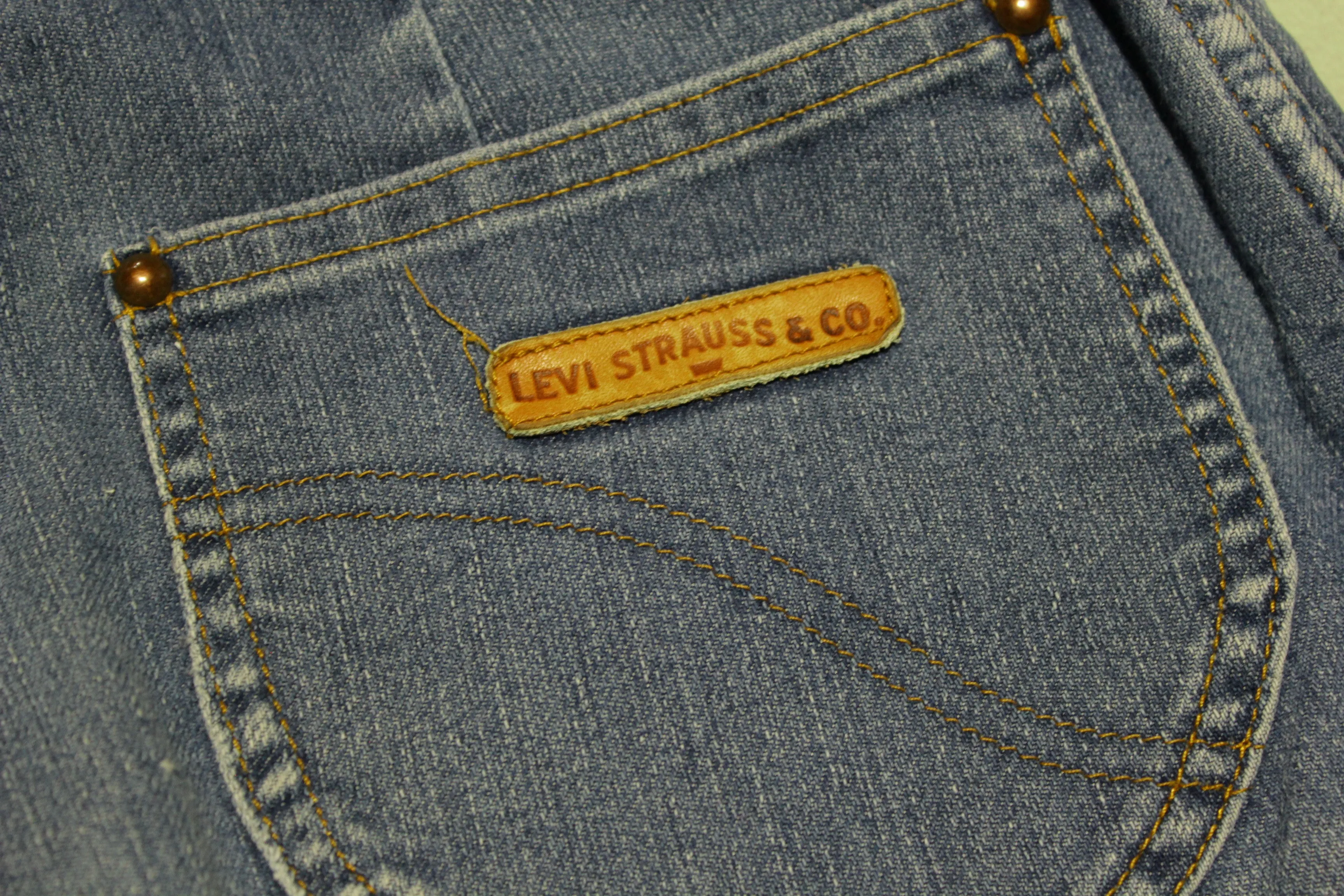 Levis Vintage 80's Strauss & Co. Leather Patch Faded Denim Jeans