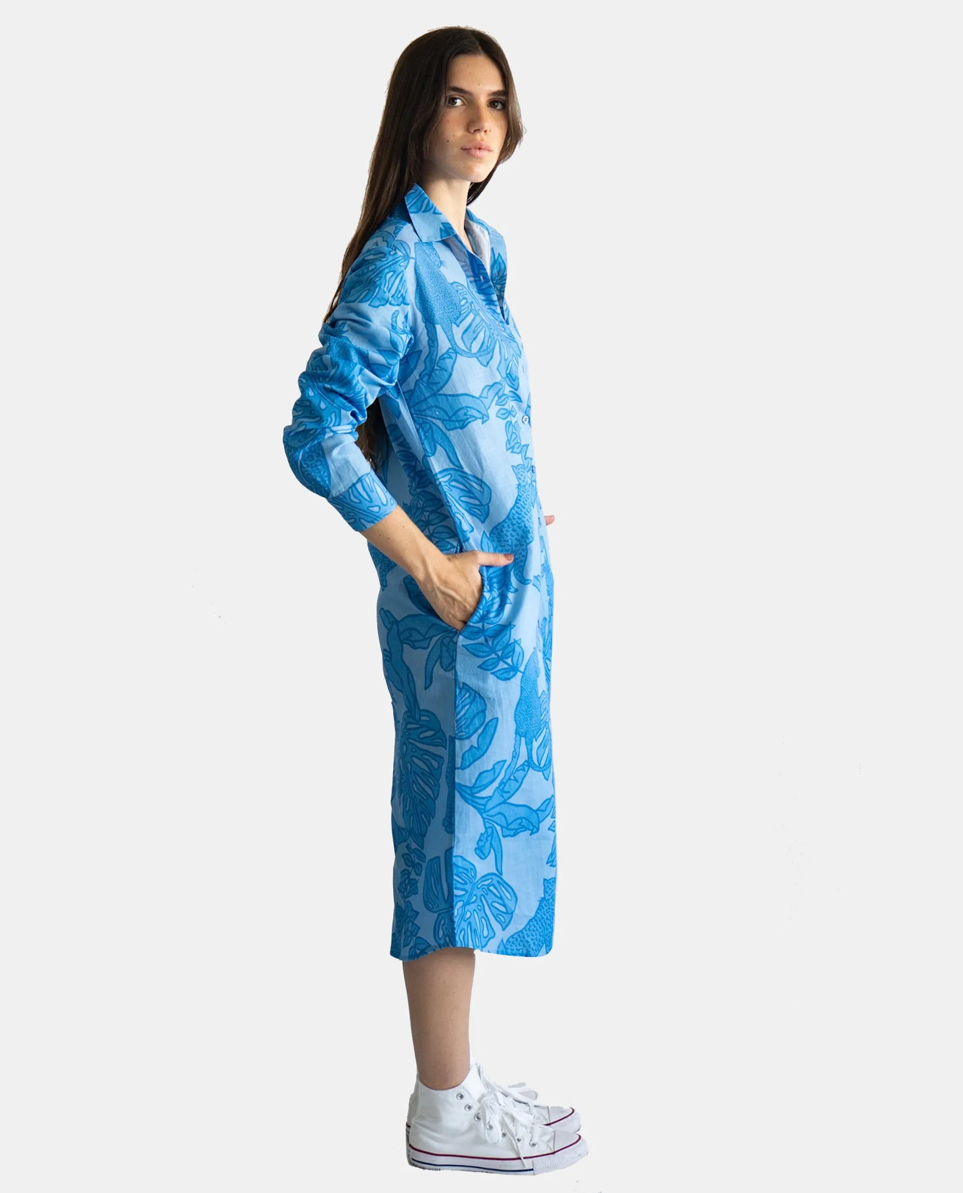 Life in Colors Blue Shirt Dress