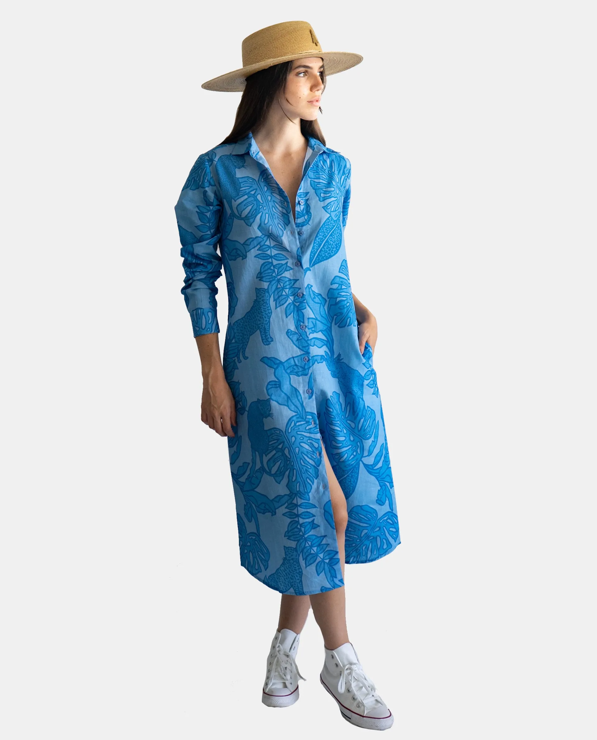 Life in Colors Blue Shirt Dress