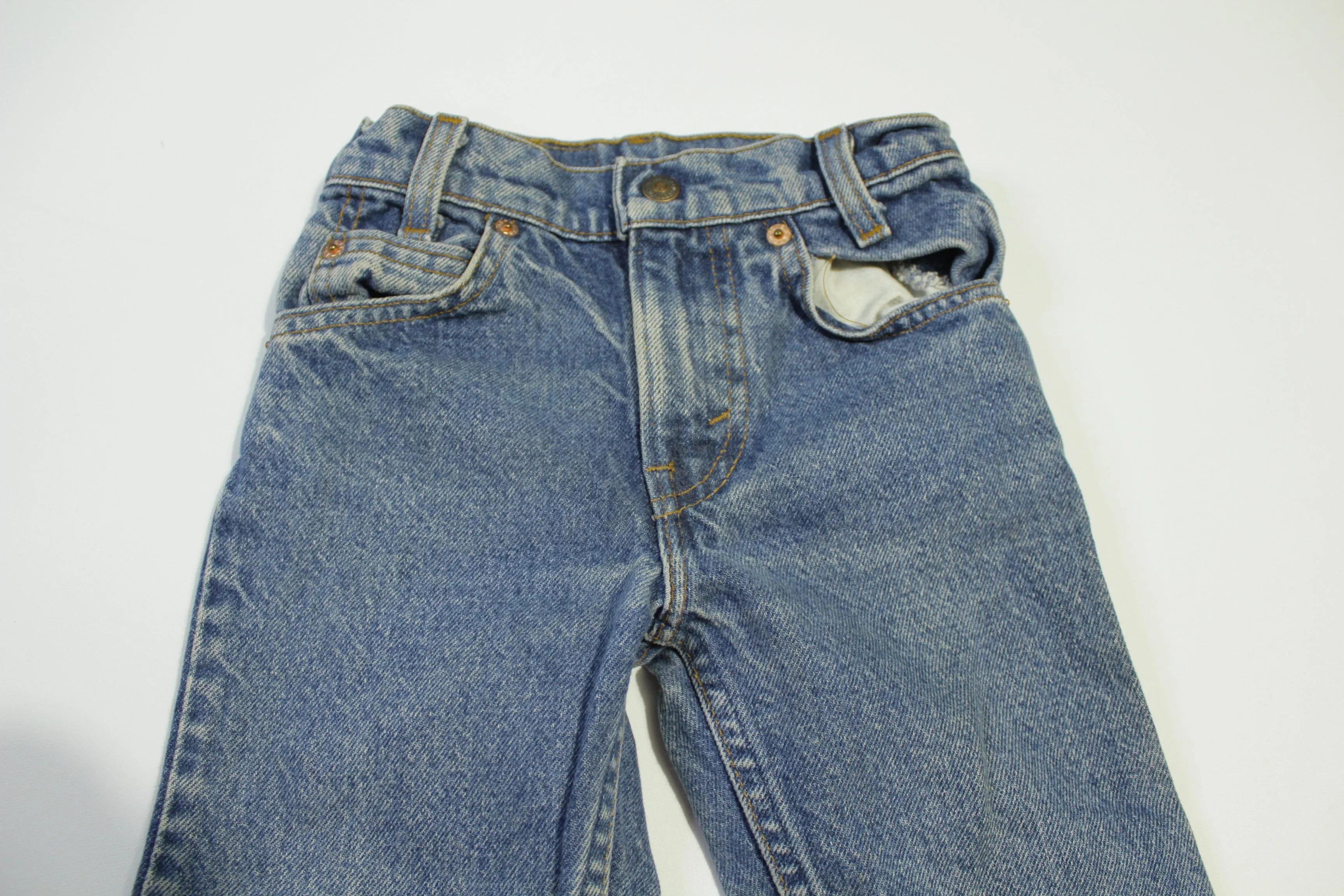 Little Levis Vintage Orange Tab Made in USA 80's Denim Kids Blue Jeans 241190 0292