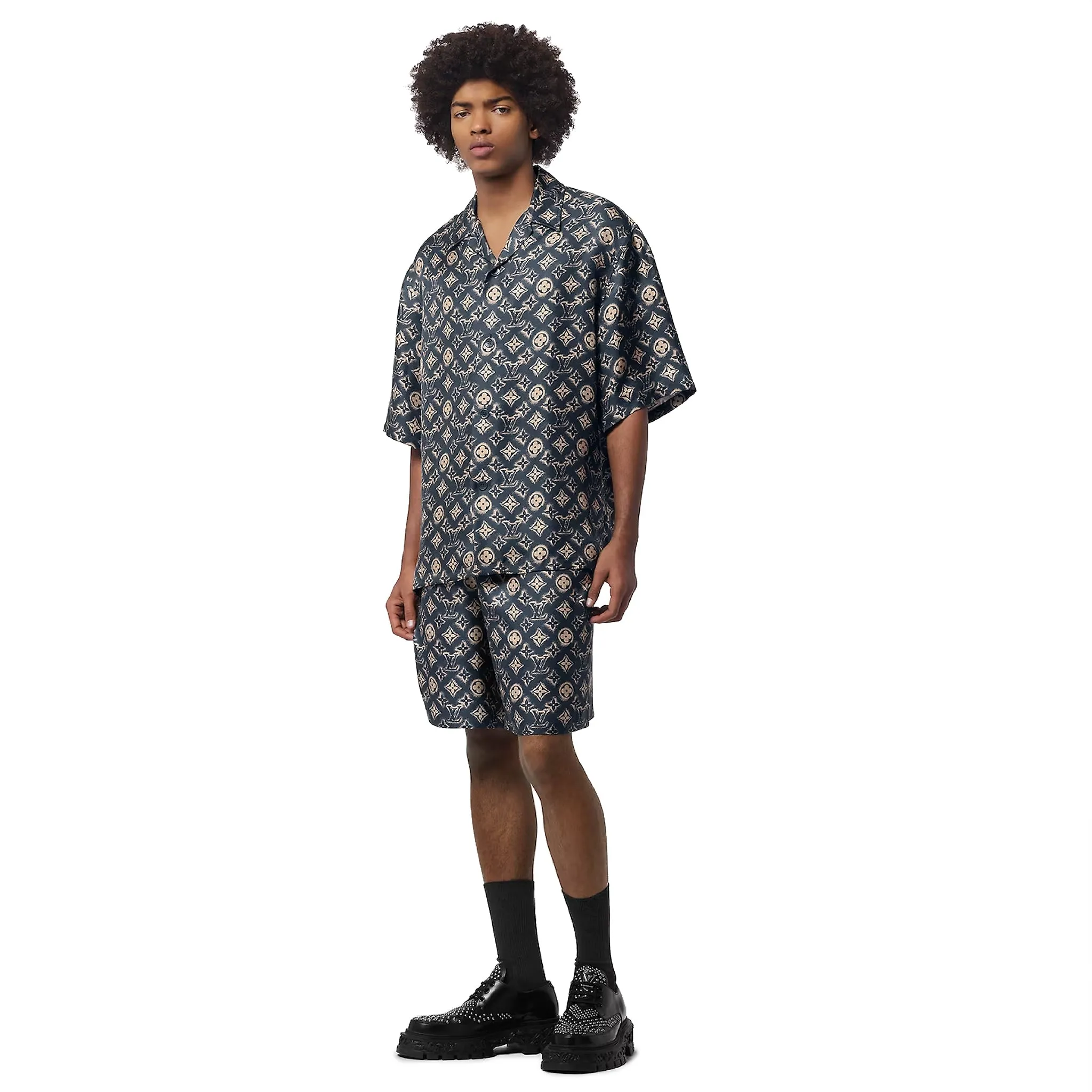 Louis Vuitton Monogram Silk Short Sleeved Shirt