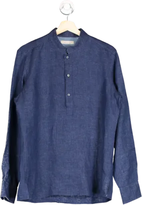 Luca Faloni Blue Versilia Linen Shirt UK S