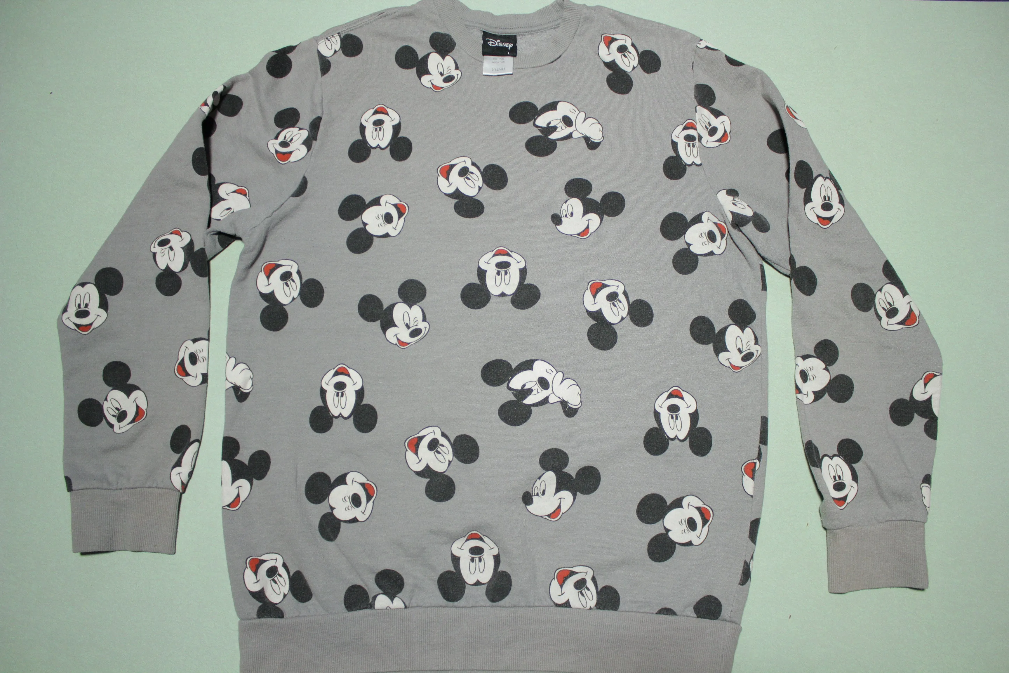 Mickey Mouse Head All Over Print Disney Crewneck Sweatshirt