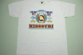 Missouri Show Me State  USA Vintage 90's Striped Single Stitch Tourist 1995 T-Shirt