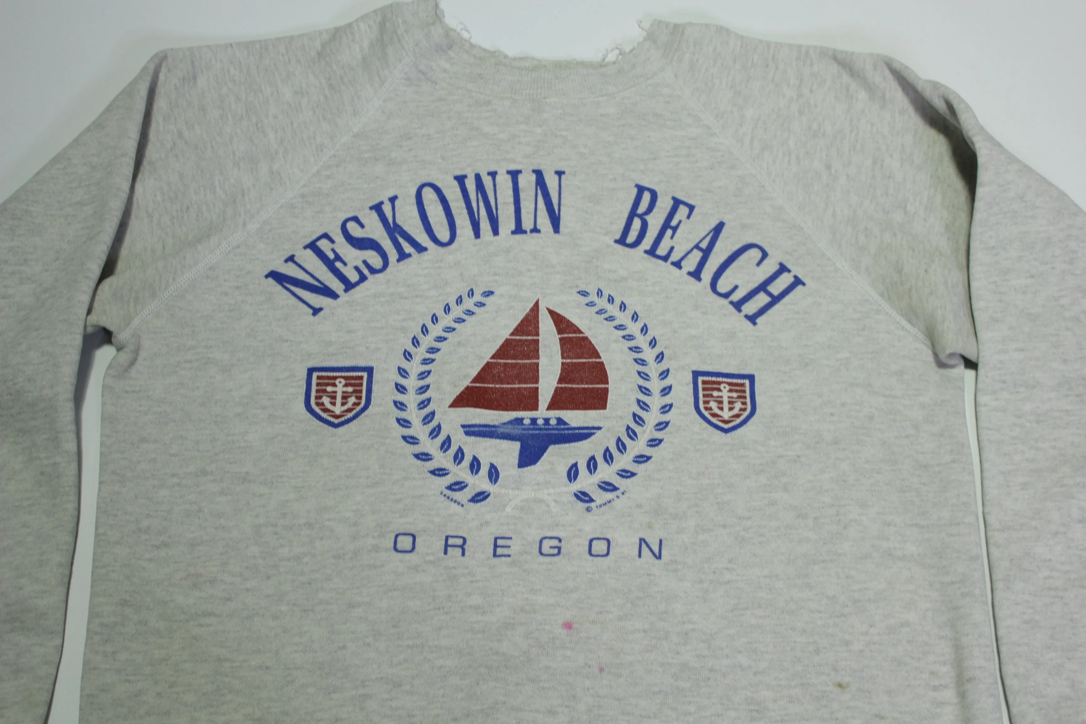 Neskowin Beach Oregon 1991 Vintage 90's Hanes Crewneck Distressed Sweatshirt