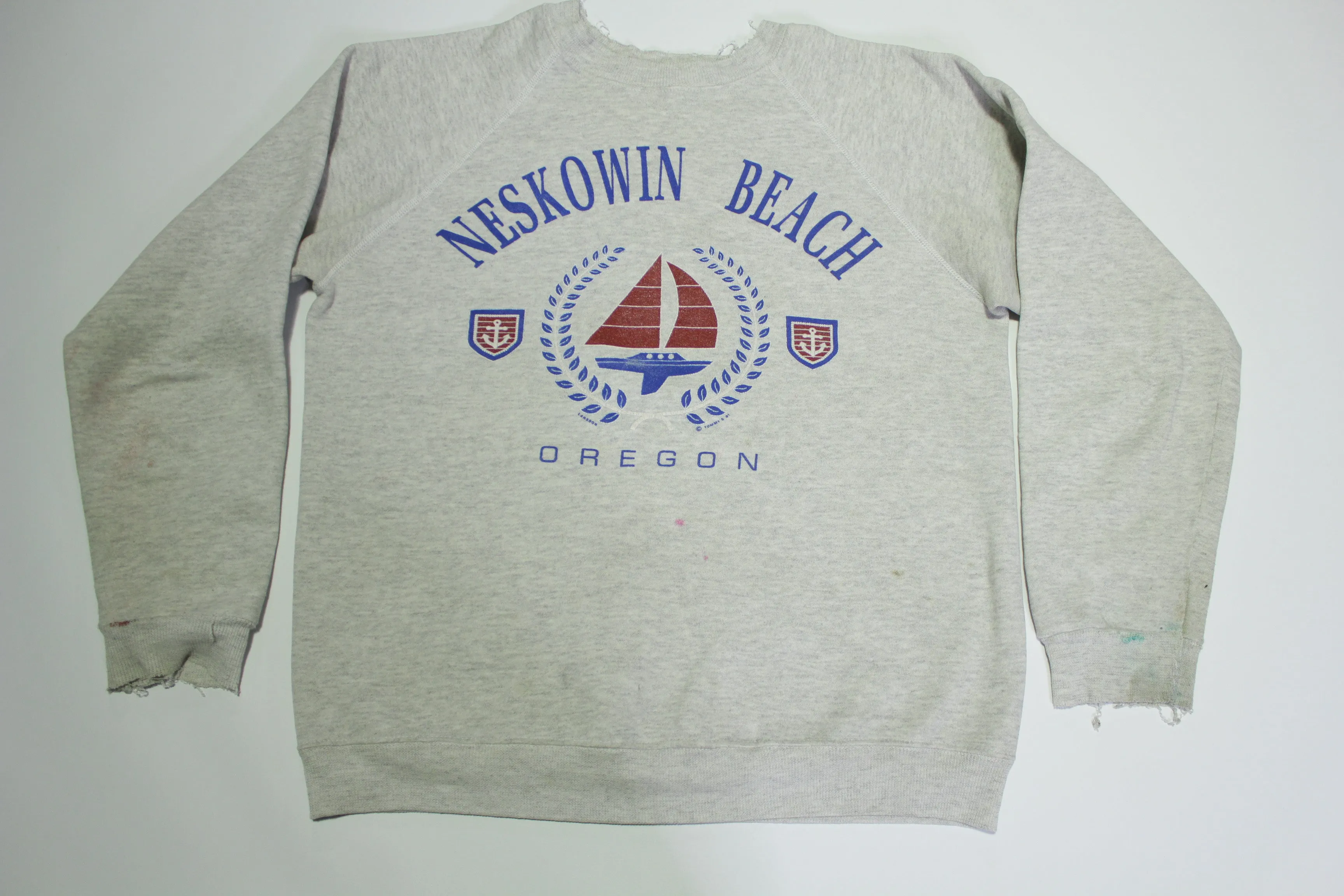 Neskowin Beach Oregon 1991 Vintage 90's Hanes Crewneck Distressed Sweatshirt