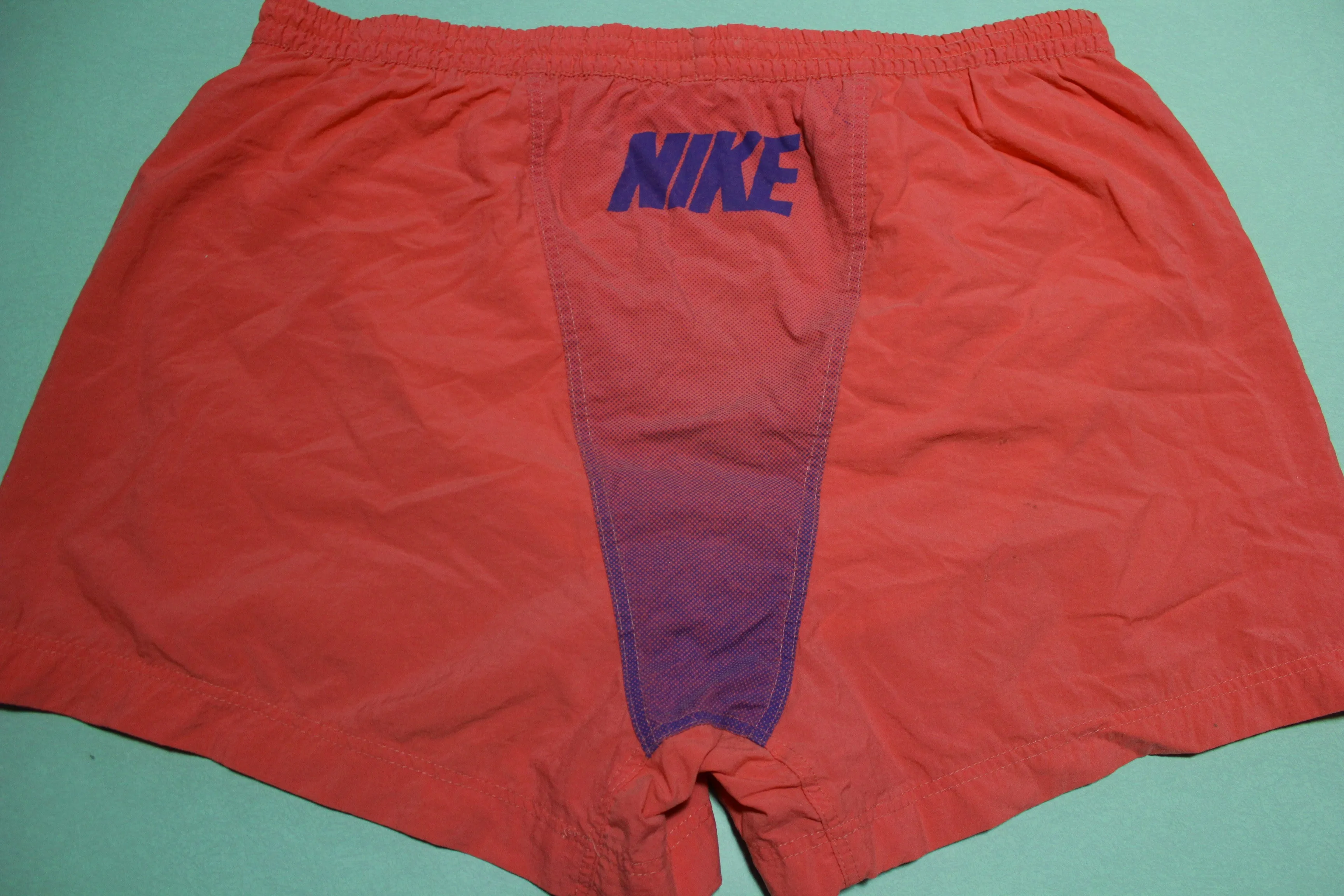 Nike Gray Tag Vintage 80's 90's Swimming Trunks Elastic Waist Pink Shorts