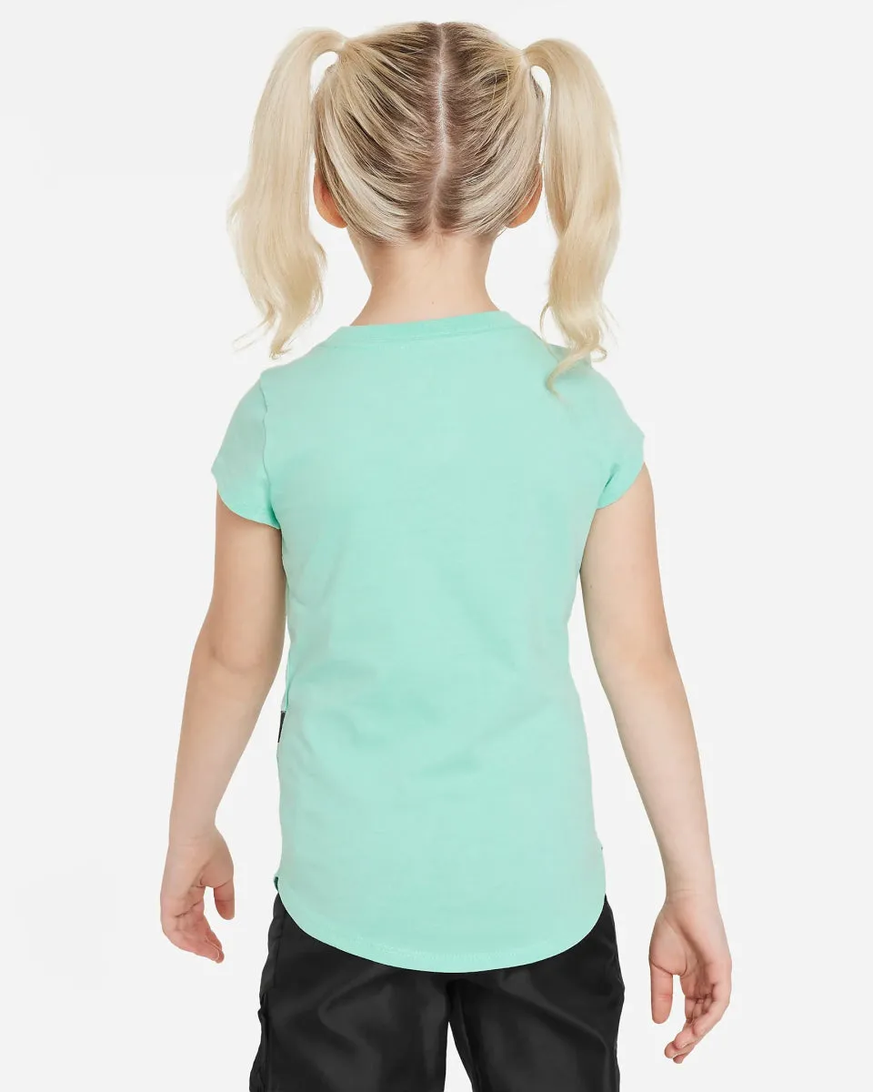 NIKE JUNIOR SWOOSH-FETTI TEAL TEE