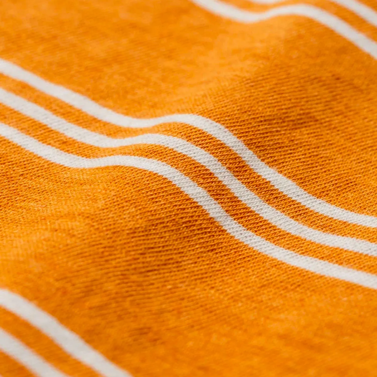 Norse Projects - Johannes Cotton Linen Stripe T-shirt - Cadmium Orange