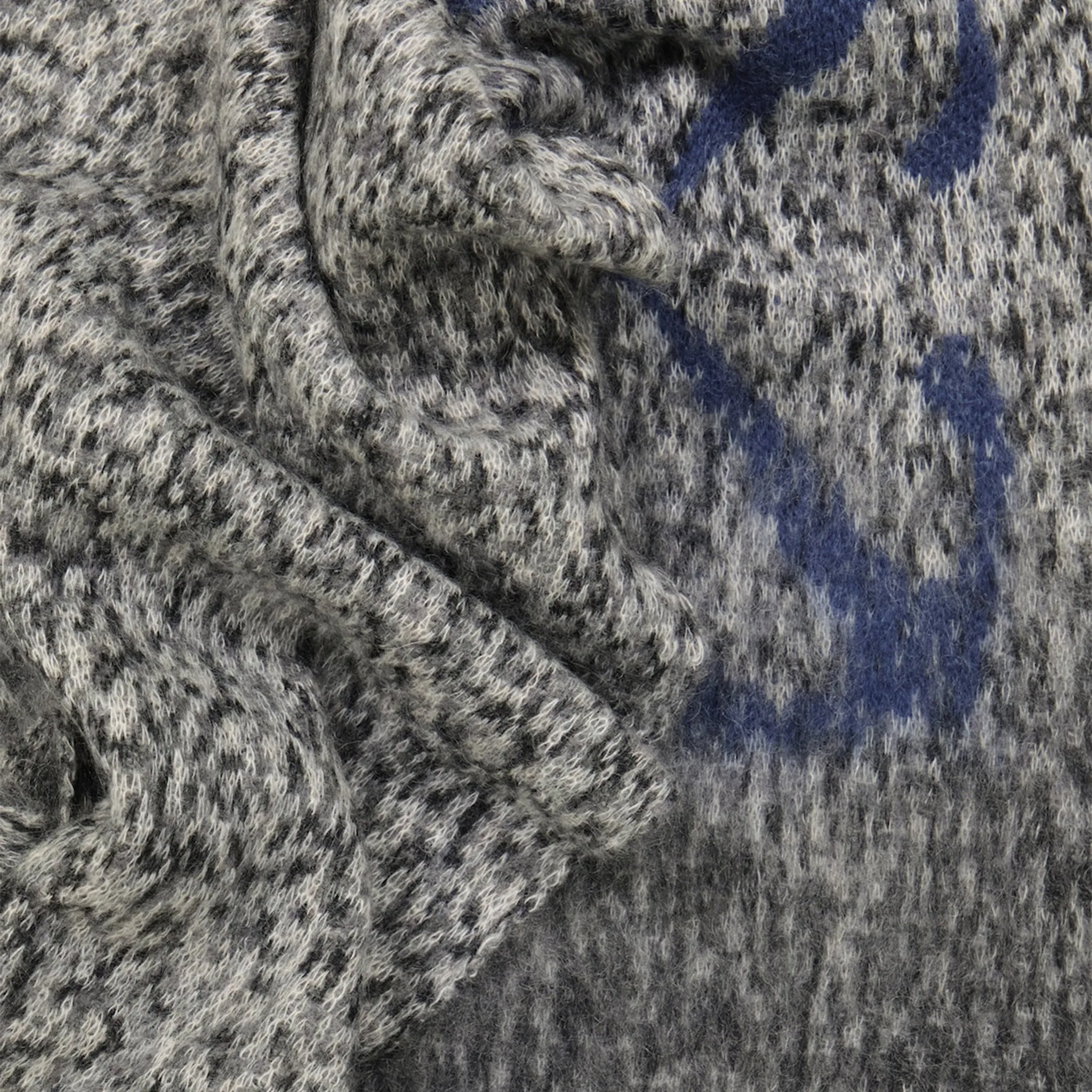 Off-White Mohair Blend Dark Grey Scarf