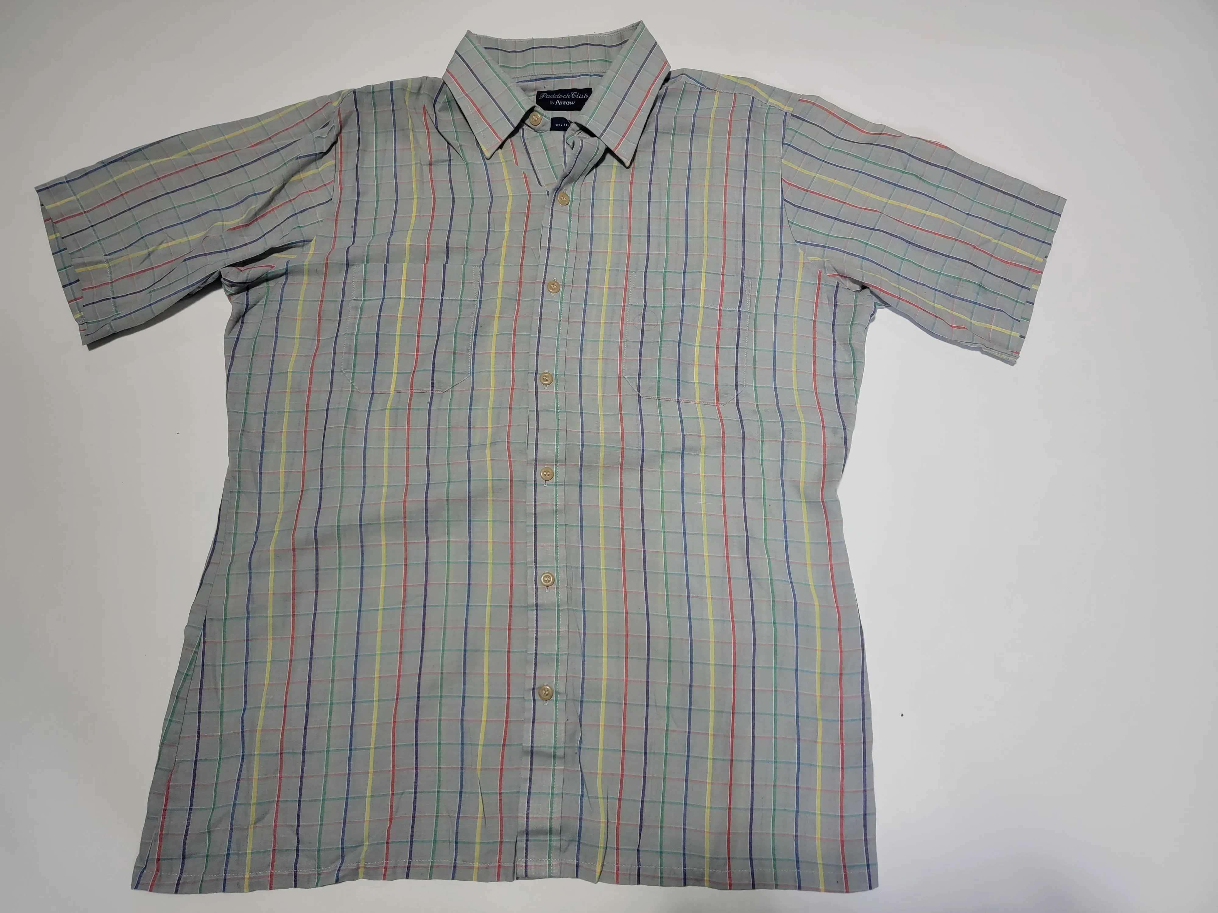 Paddock Club By Arrow Vintage 80's Striped Button Up Shirt