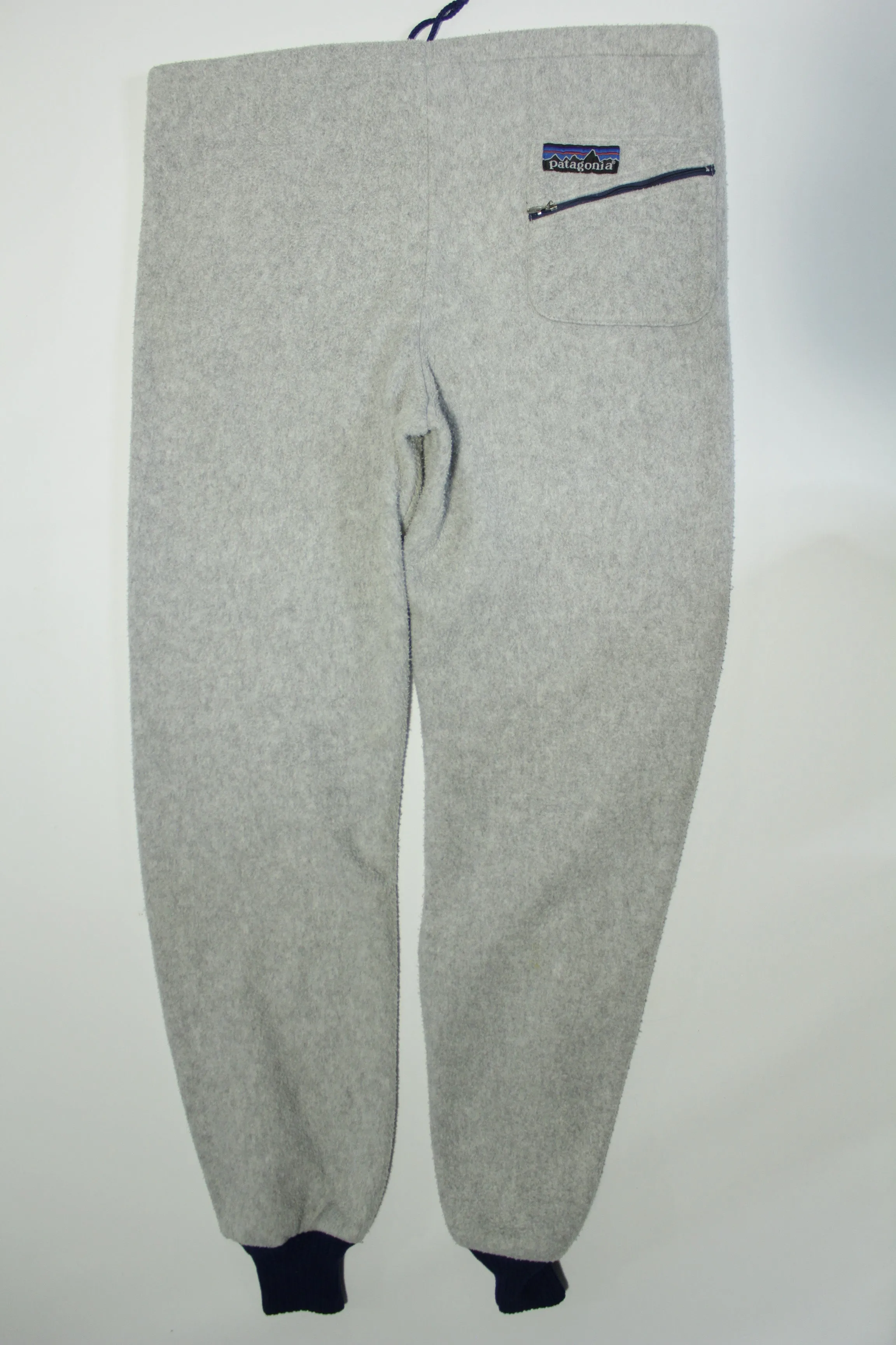 Patagonia Vintage 70's 80's Fleece Slant Zip Drawstring Big Label Sweatpants