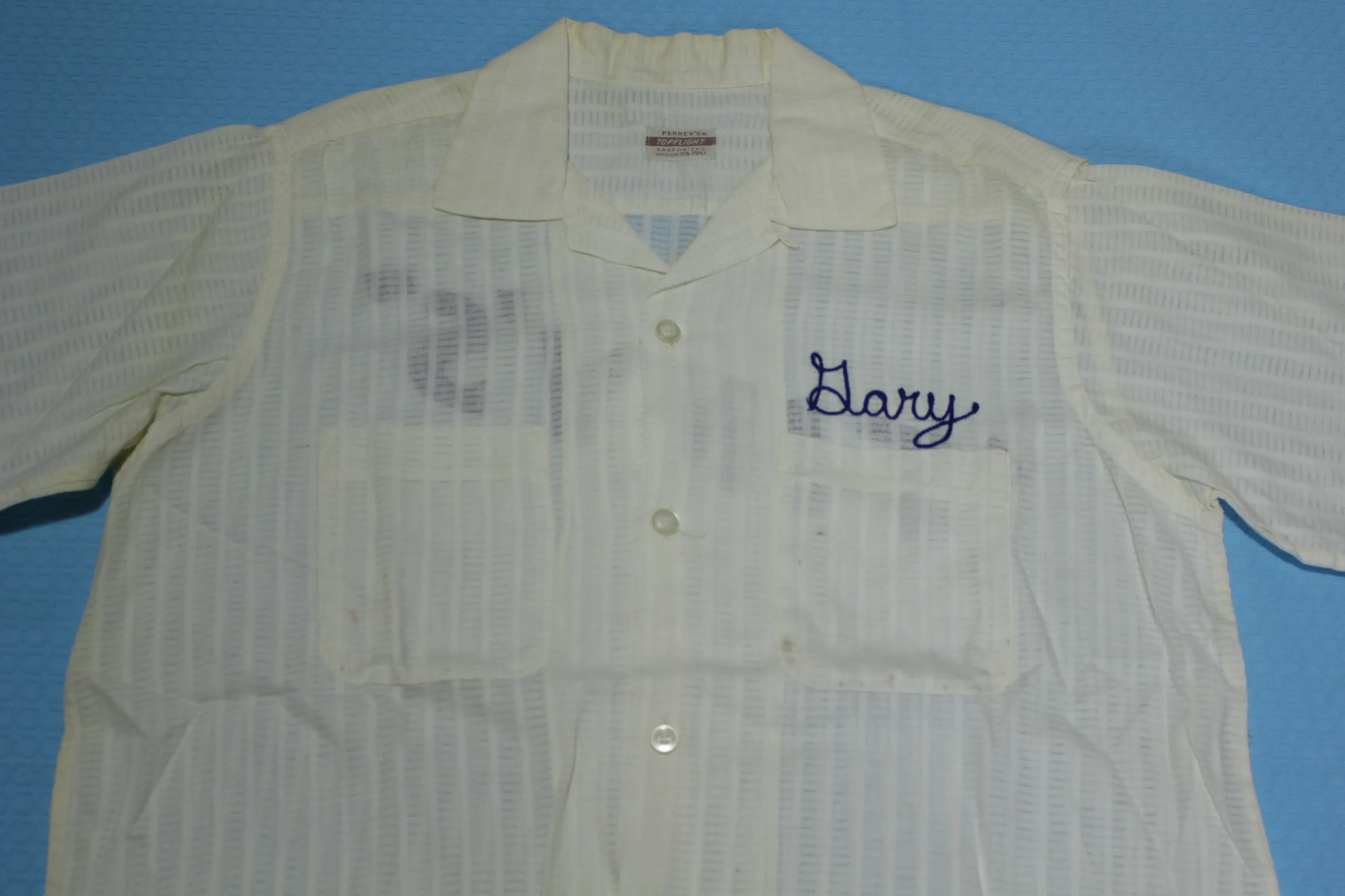 Penney's Topflight Sanforized Loop Collar Chain Stitched Tiny's Bowling Button Up Shirt