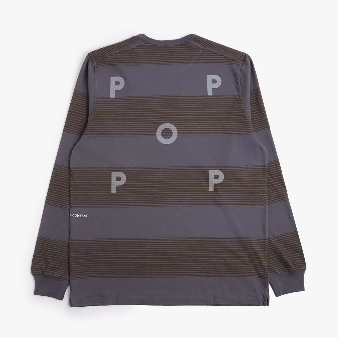 Pop Trading Company Striped Logo Long Sleeve T-Shirt