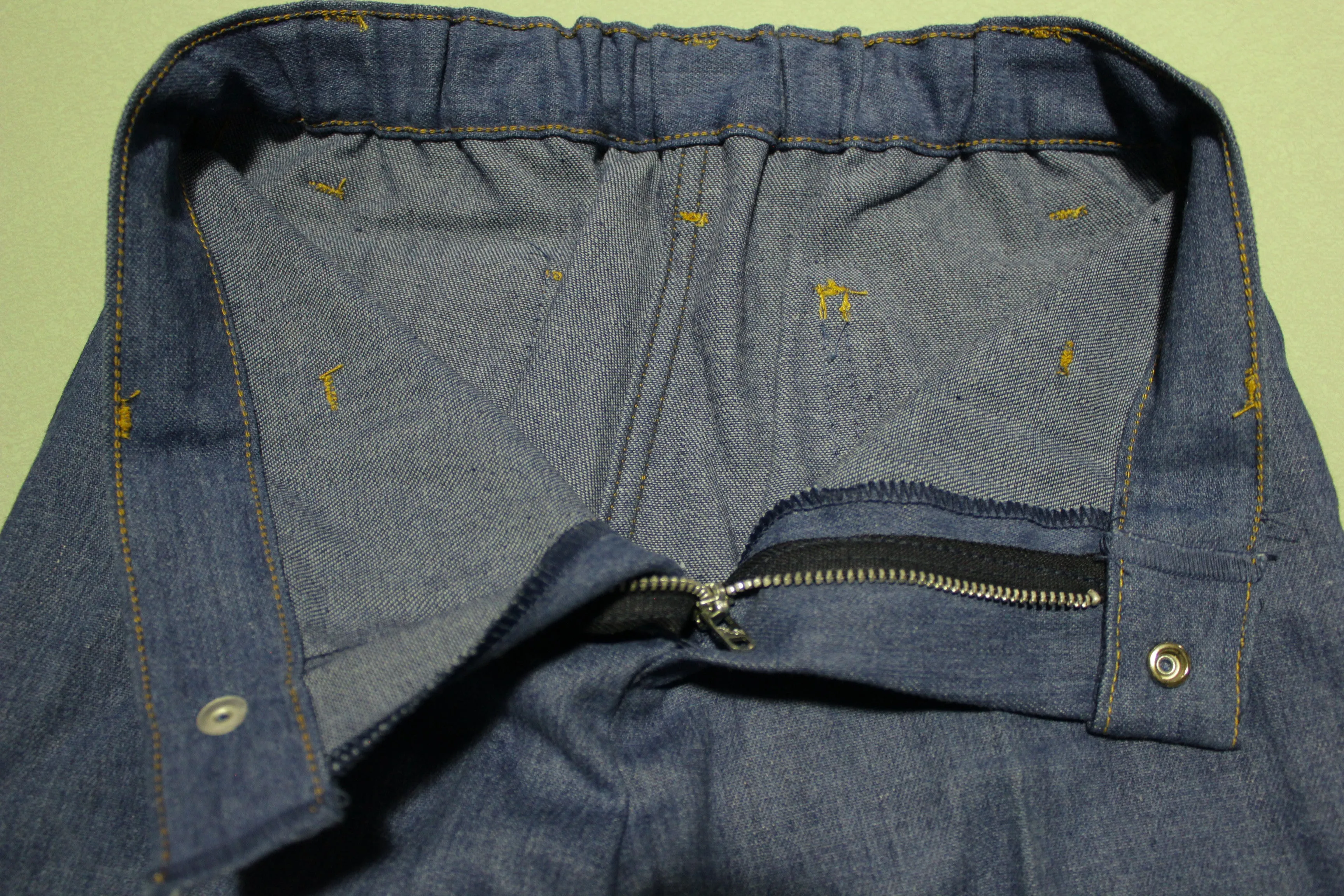 Pretty Please Striped Pocket Vintage 70's  Talon 42 Bell Bottom Denim Blue Jeans