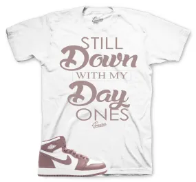 Retro 1 Mauve Shirt - Day Ones - White