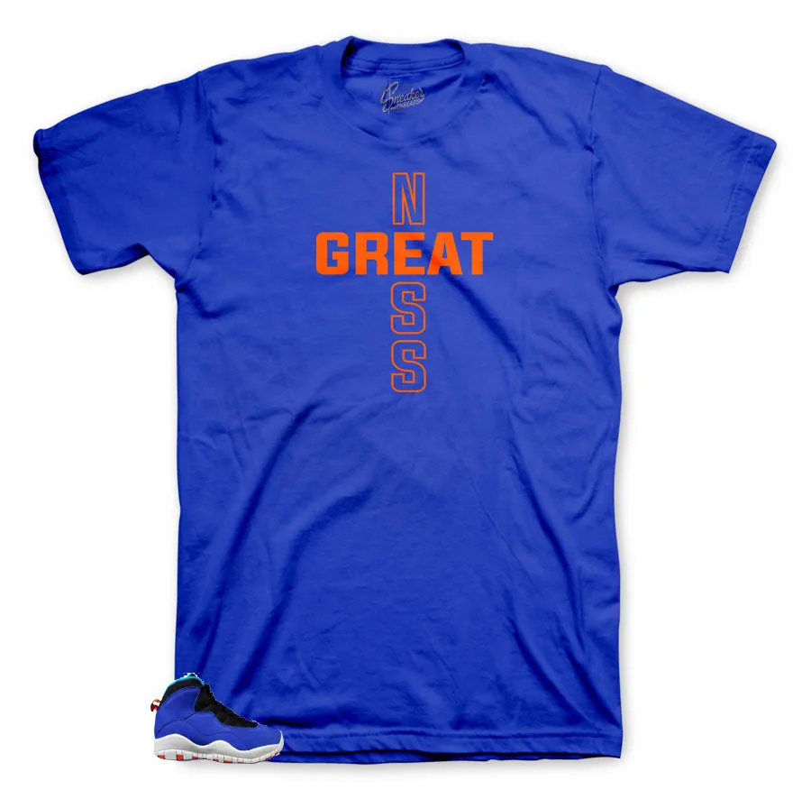 Retro 10 Tinker Shirt - Greatness Cross - Royal Blue