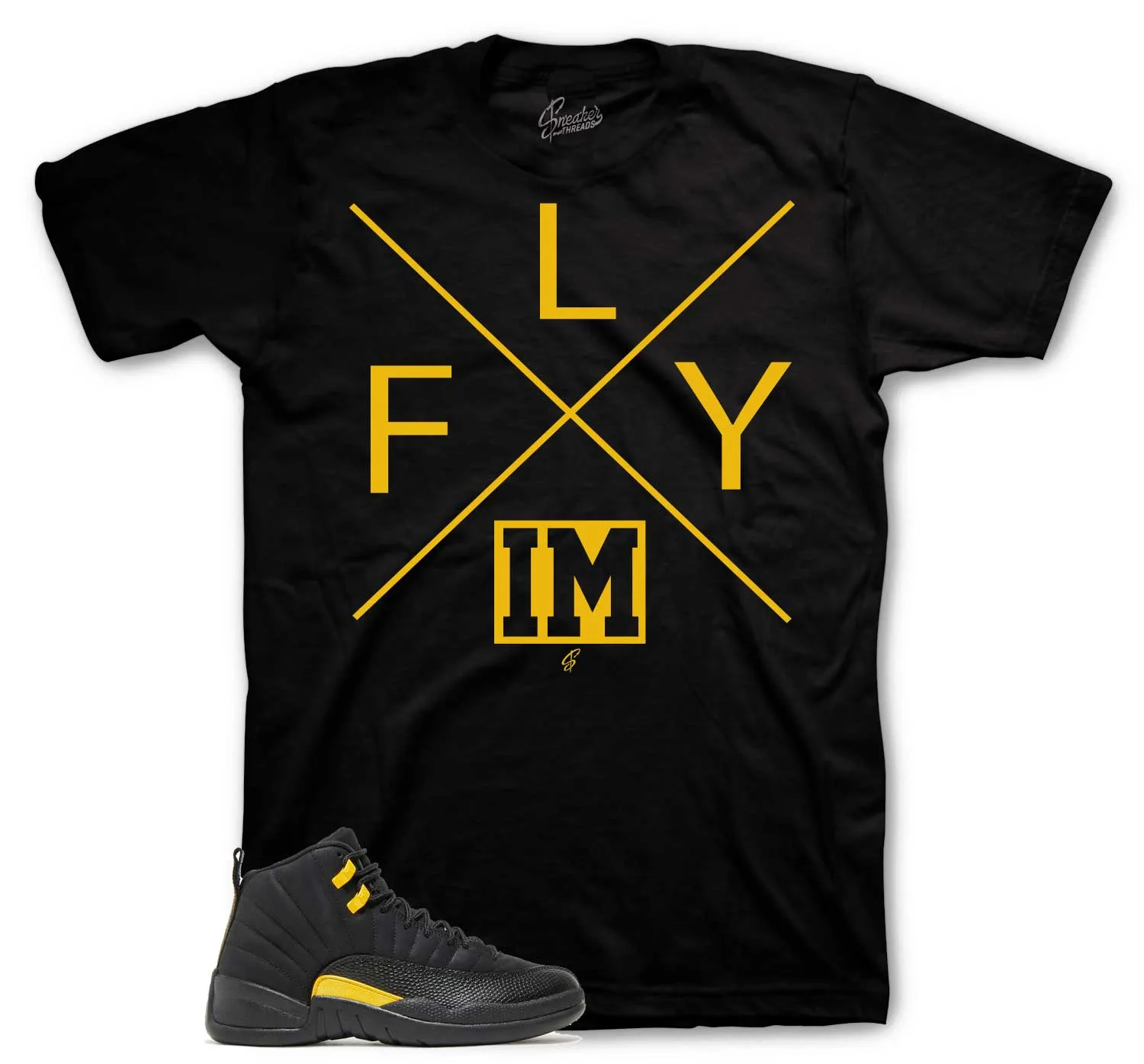 Retro 12 Black Taxi Shirt - Im Fly - Black