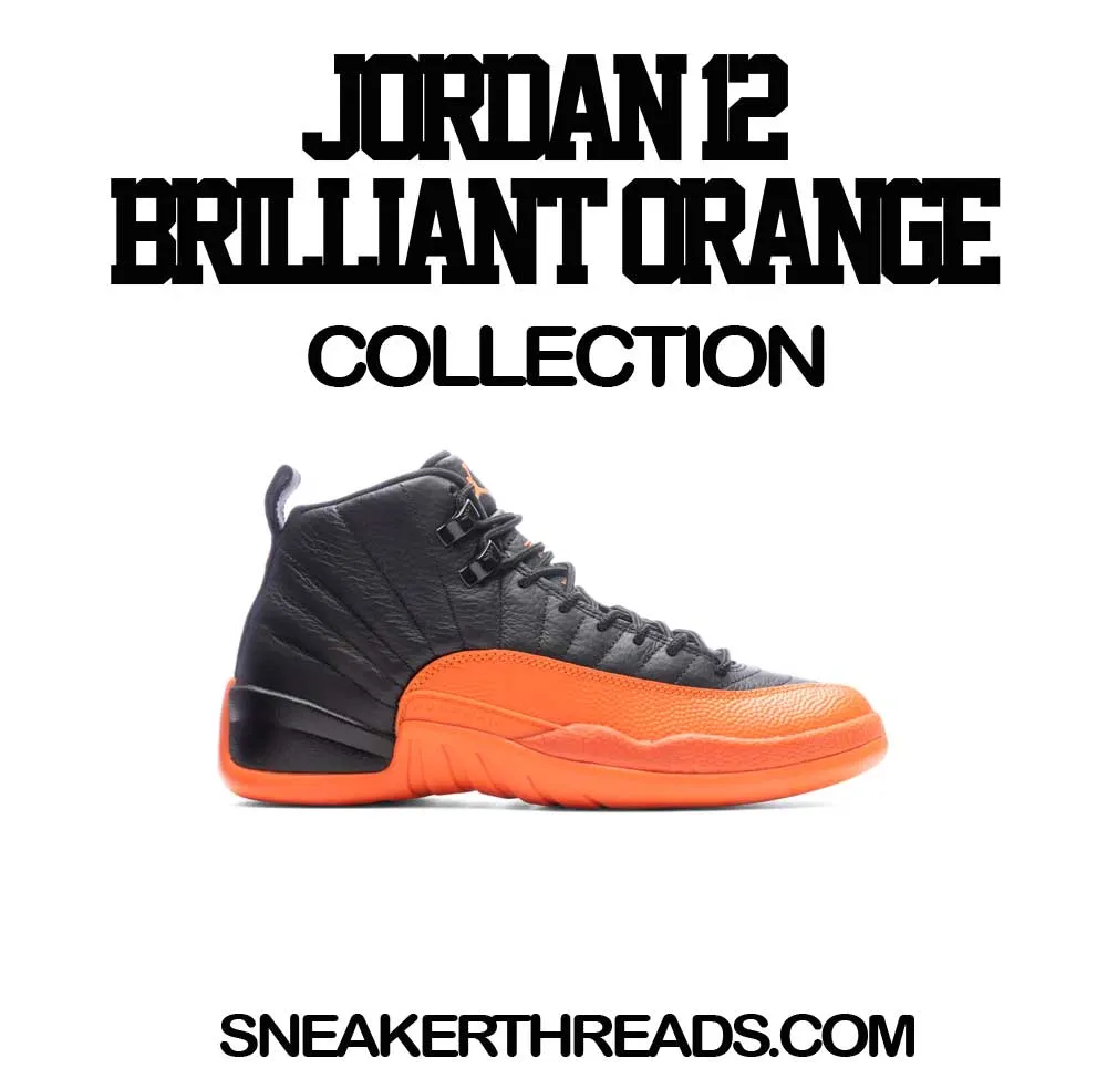 Retro 12 Brilliant Orange Shirt - Champ Mentality - Black