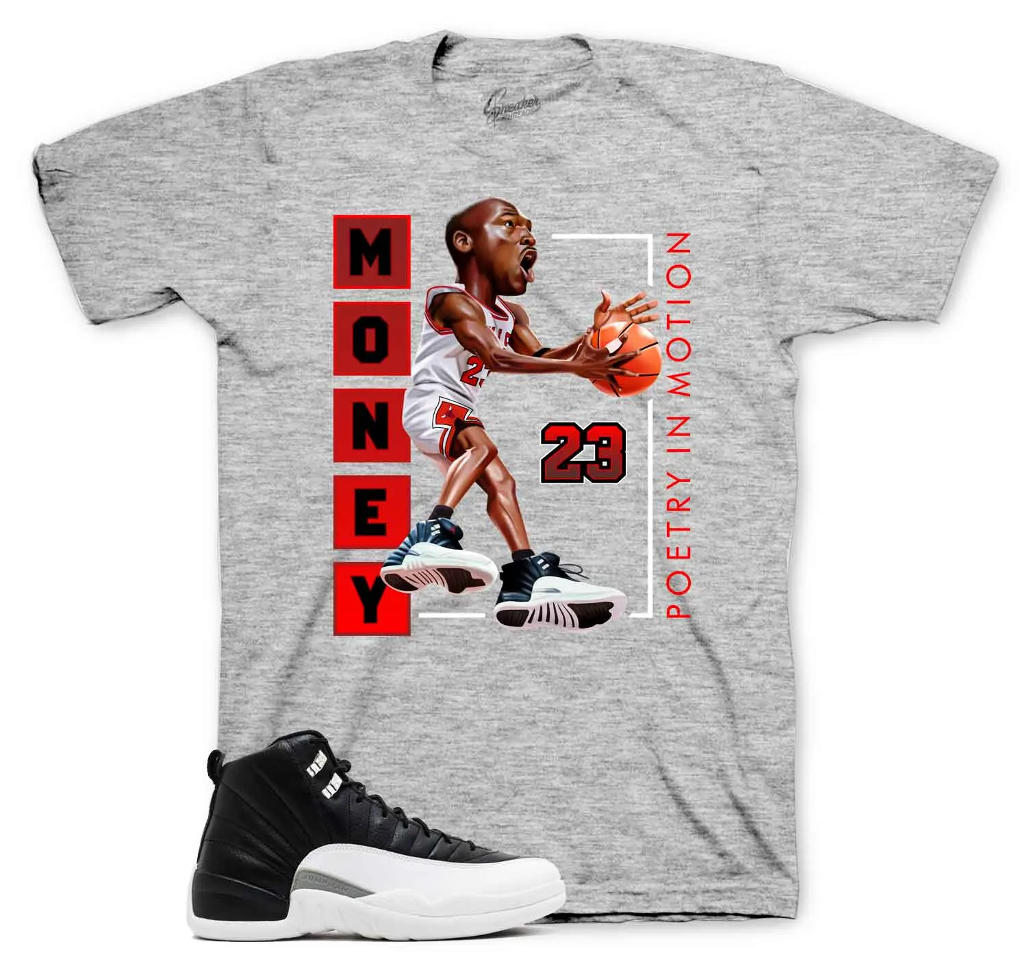 Retro 12 Playoff Shirt - Poetry In Motion - Black