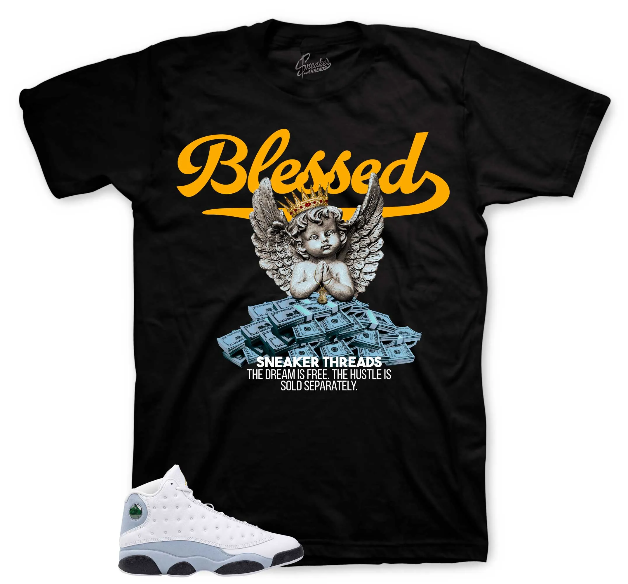 Retro 13 Blue Grey Blessed Angel Shirt