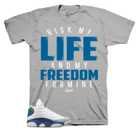 Retro 13 French Blue Shirt - My Life - Grey