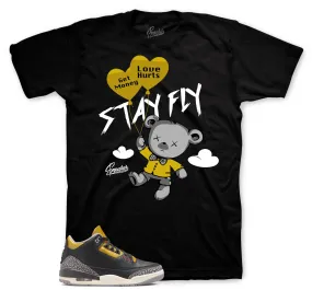 Retro 3 Cement Gold Shirt - Money Over Love - Black