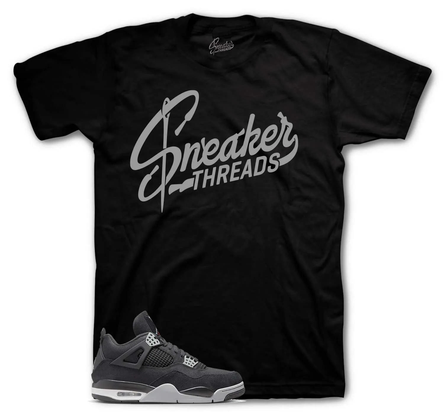 Retro 4 Black Canvas Shirt - ST Logo - Black