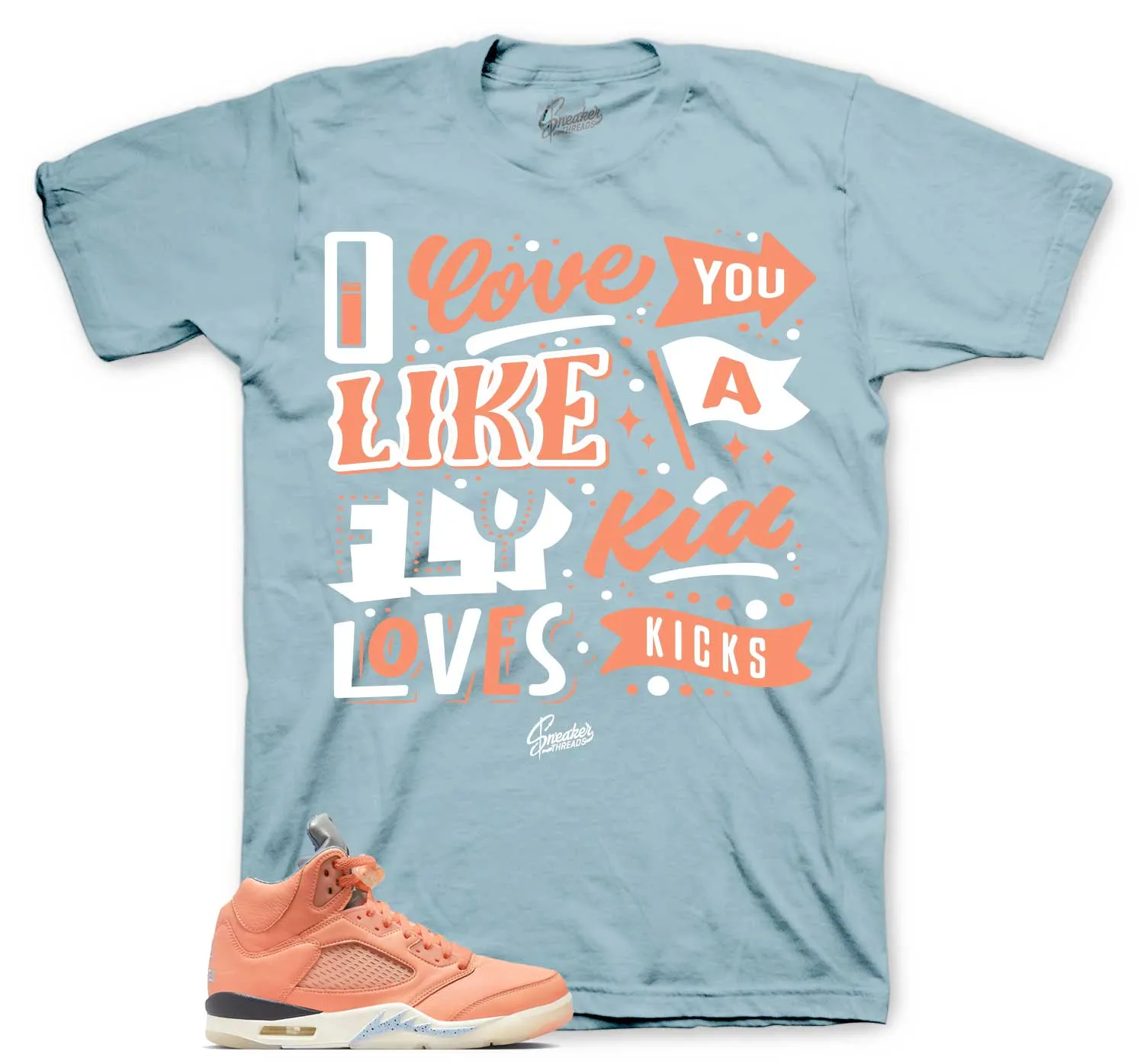 Retro 5 Crimson Bliss - Love Kicks - Light Blue