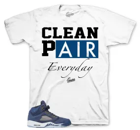 Retro 5 Midnight Navy - Clean Pair - White