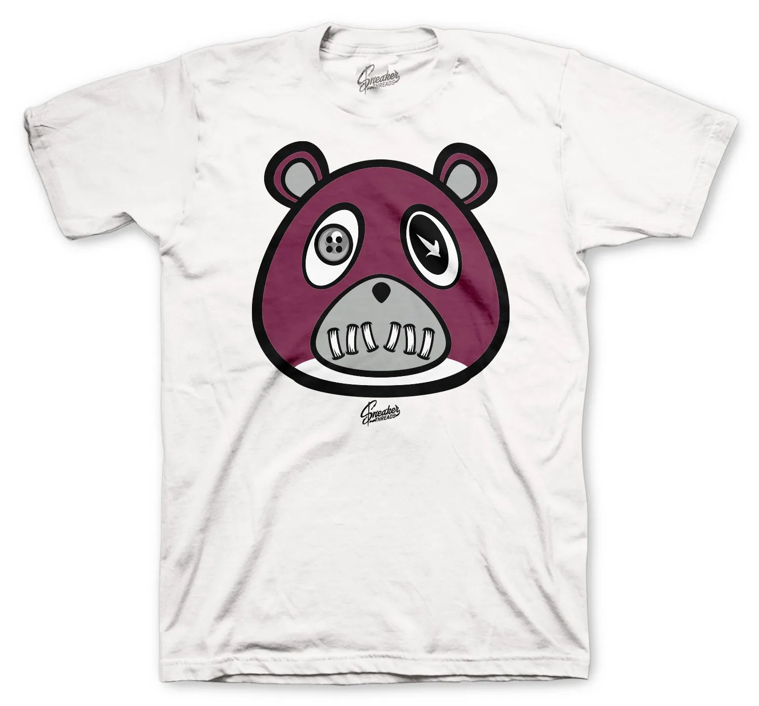 Retro 8 Burgundy Shirt - ST Bear - White